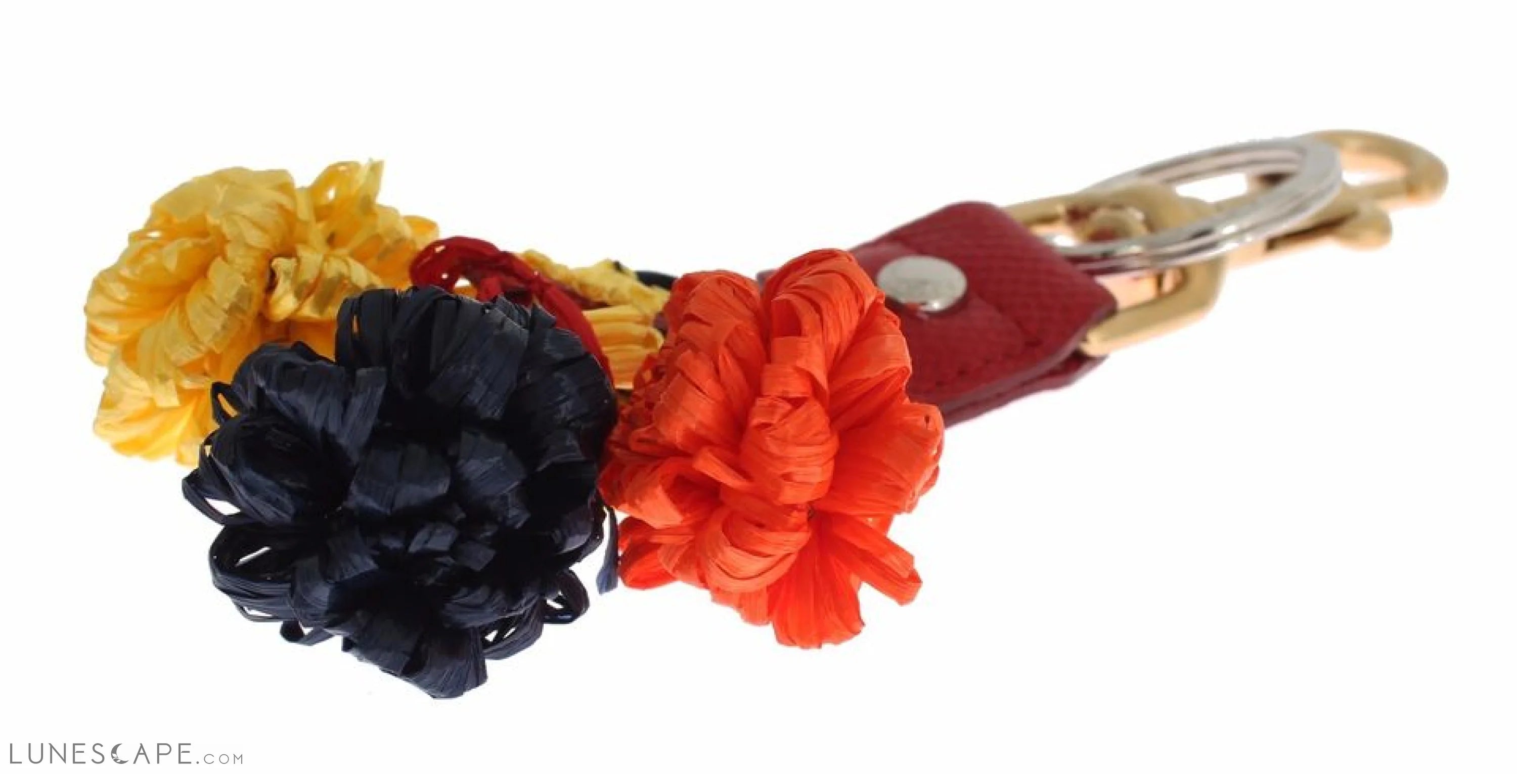 Dolce & Gabbana Chic Multicolor Raffia Leather Keychain LUNESCAPE