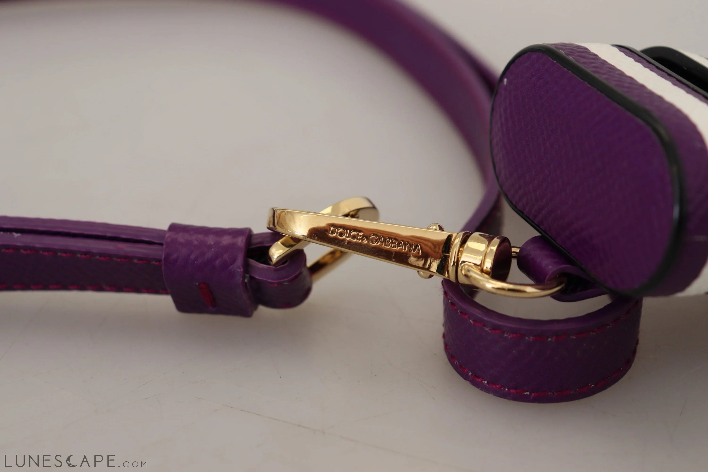 Dolce & Gabbana Chic Purple Leather Airpods Case LUNESCAPE