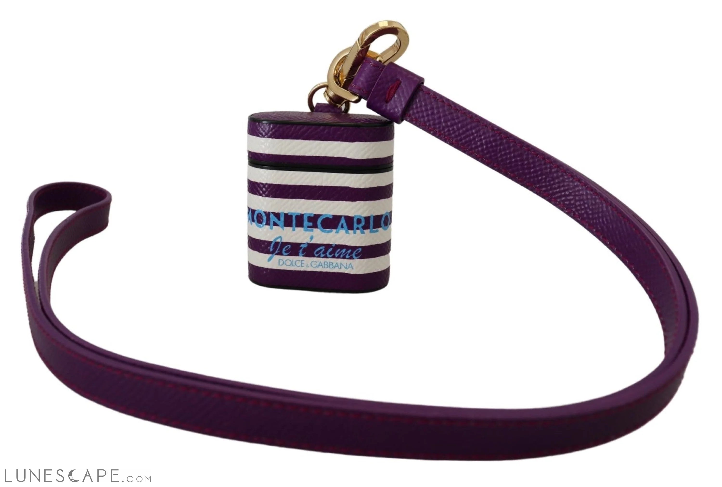 Dolce & Gabbana Chic Purple Leather Airpods Case LUNESCAPE