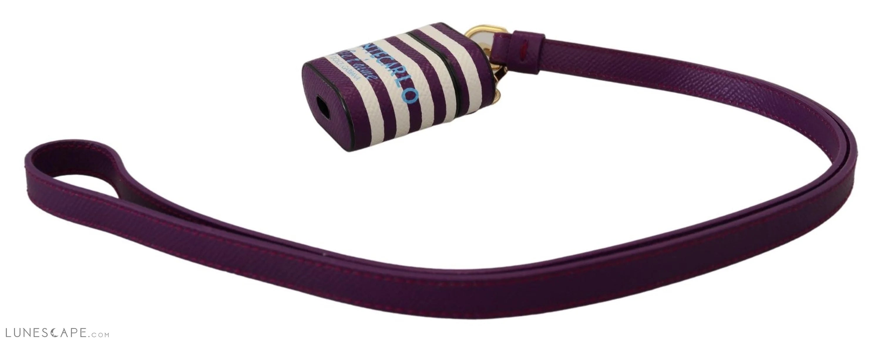 Dolce & Gabbana Chic Purple Leather Airpods Case LUNESCAPE