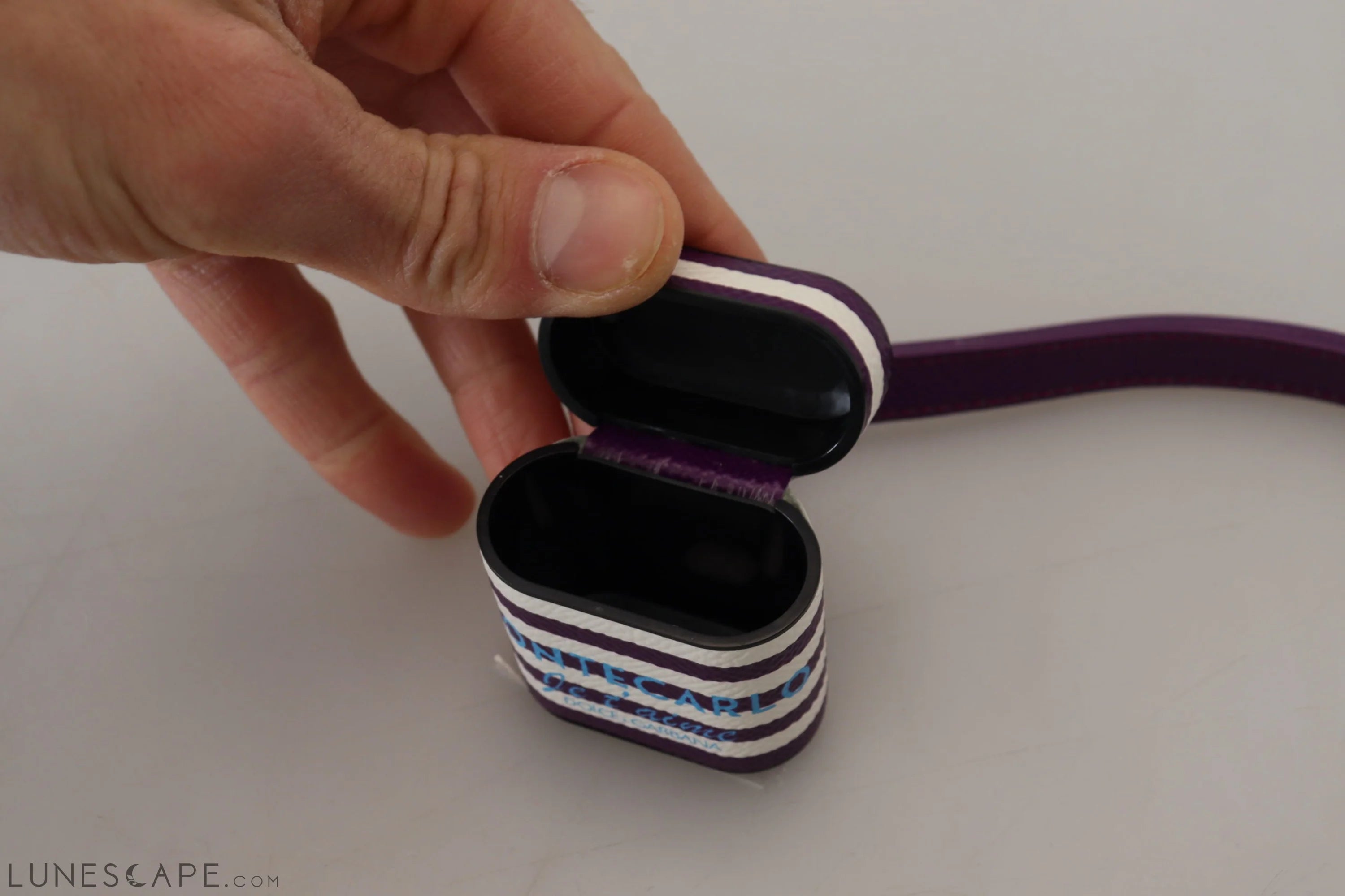Dolce & Gabbana Chic Purple Leather Airpods Case LUNESCAPE