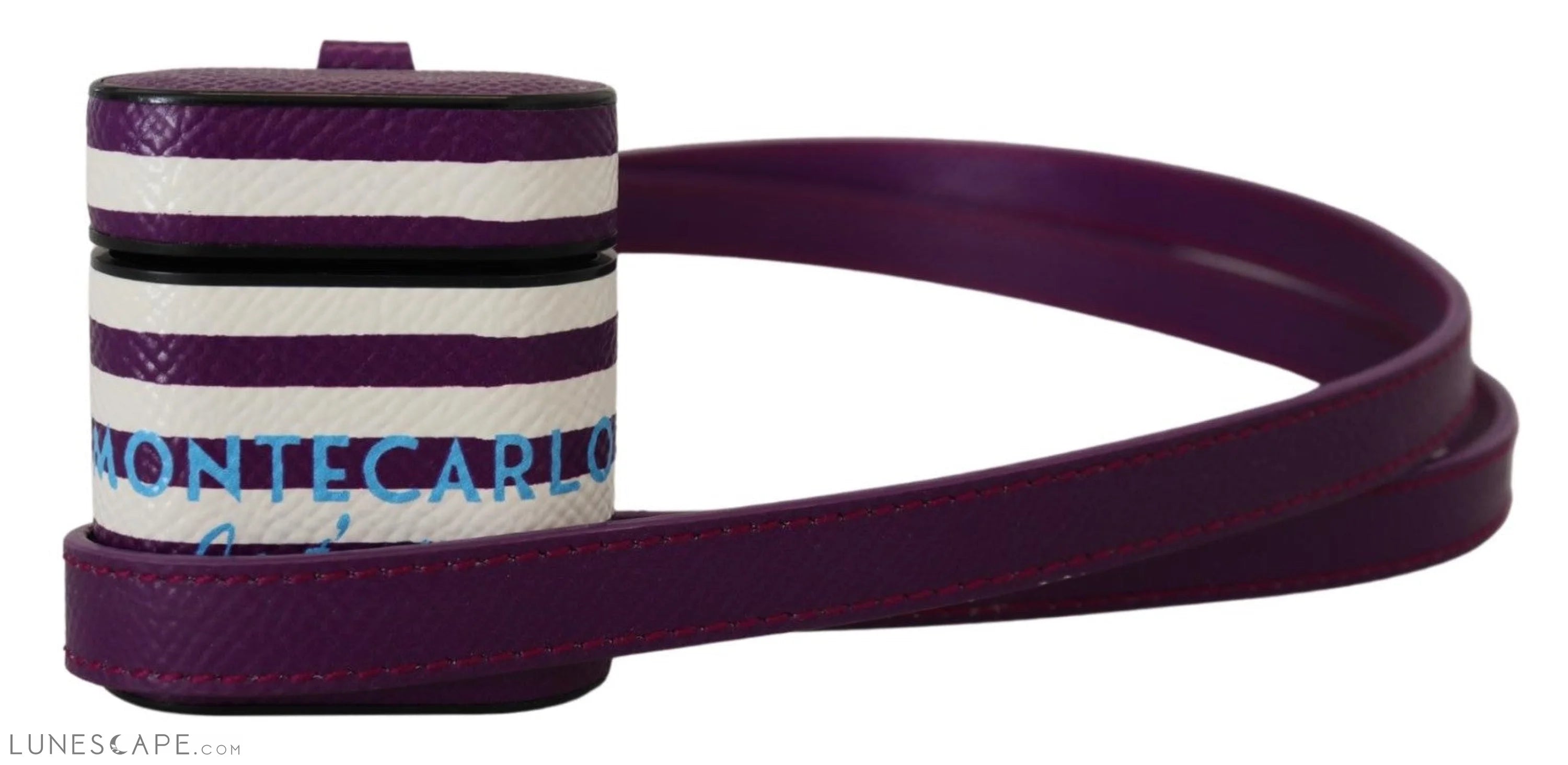 Dolce & Gabbana Chic Purple Leather Airpods Case LUNESCAPE