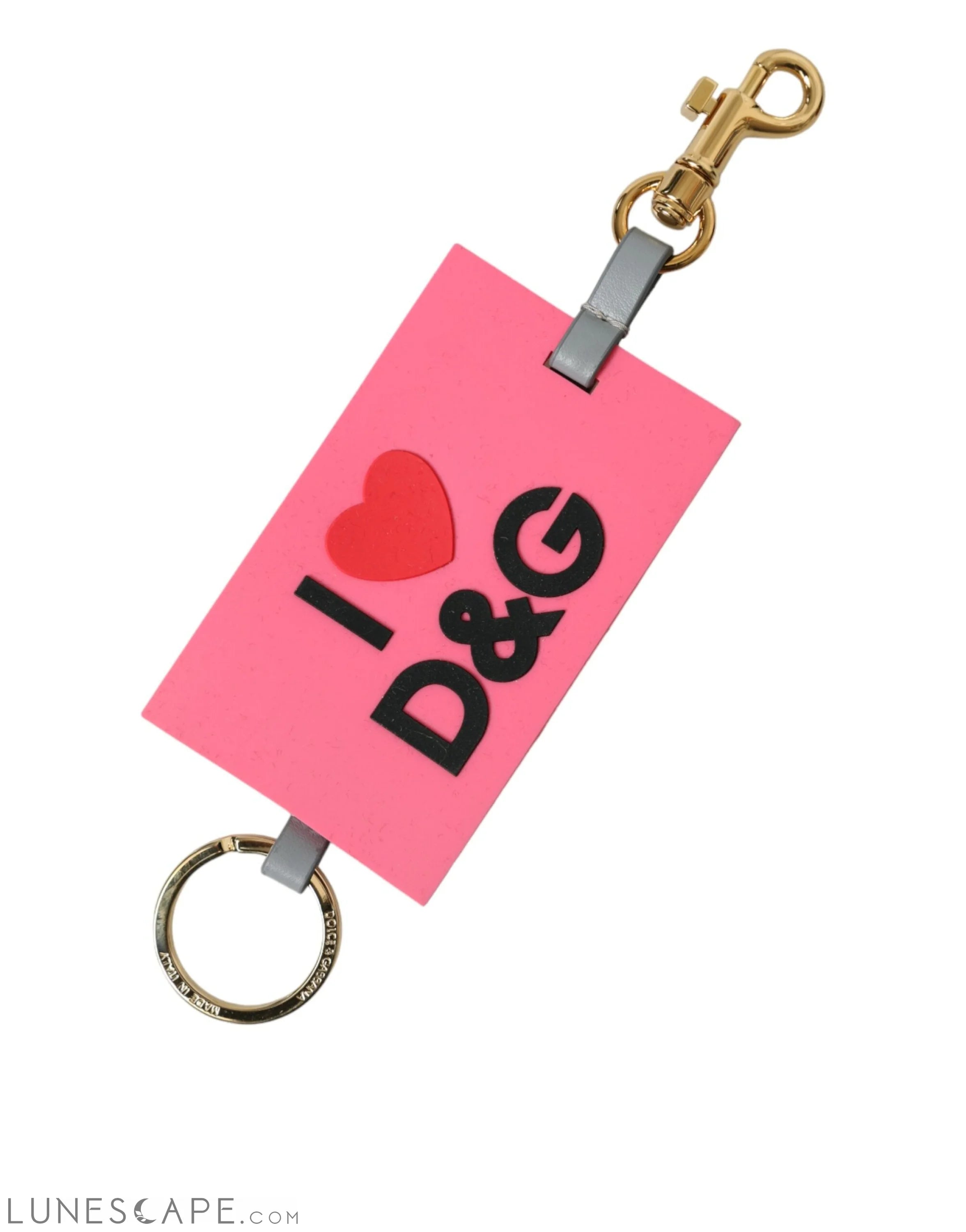 Dolce & Gabbana Chic Trifold Gold & Pink Key Holder Case LUNESCAPE