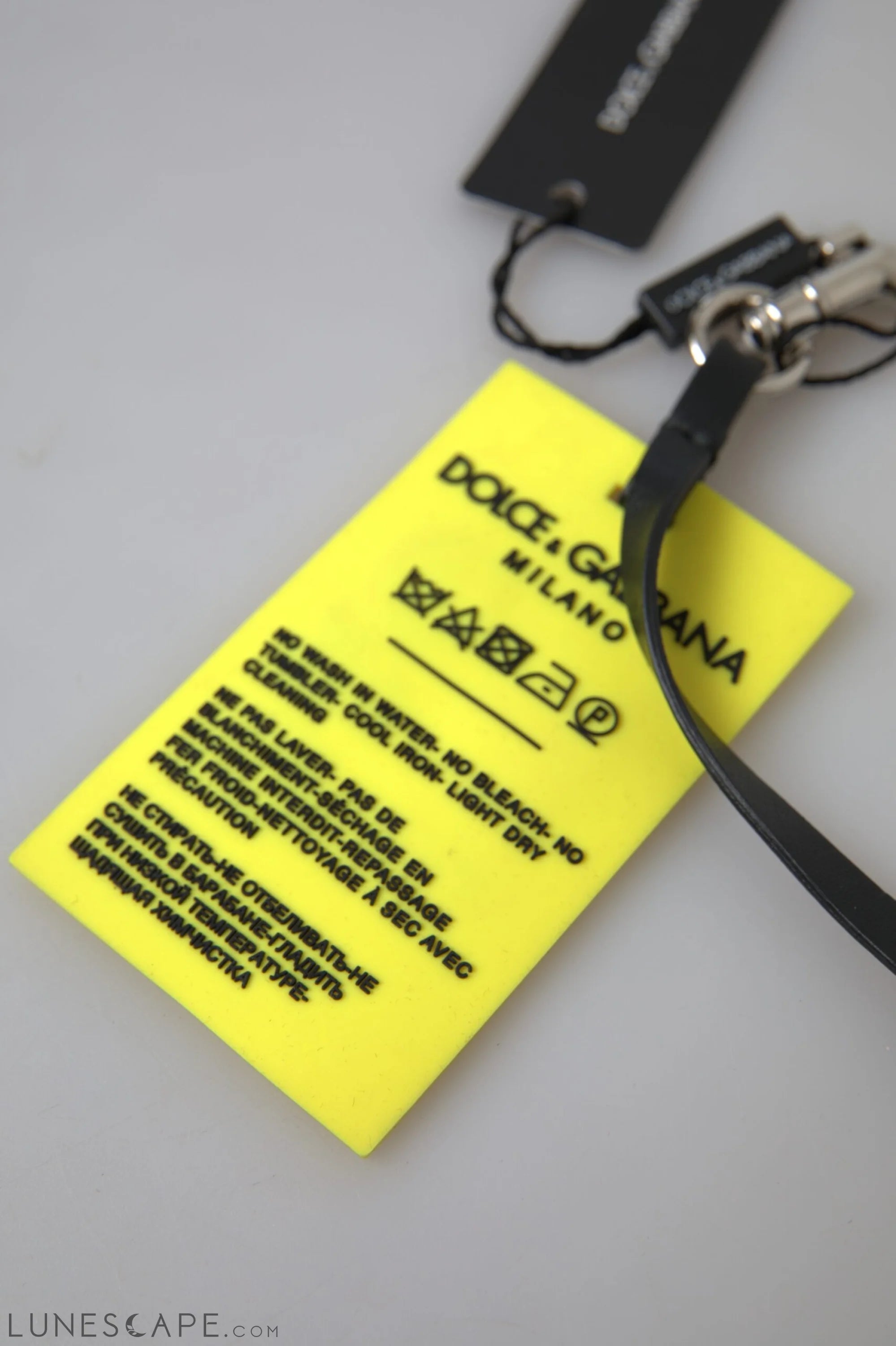Dolce & Gabbana Chic Yellow Keyring with Logo Hardware LUNESCAPE