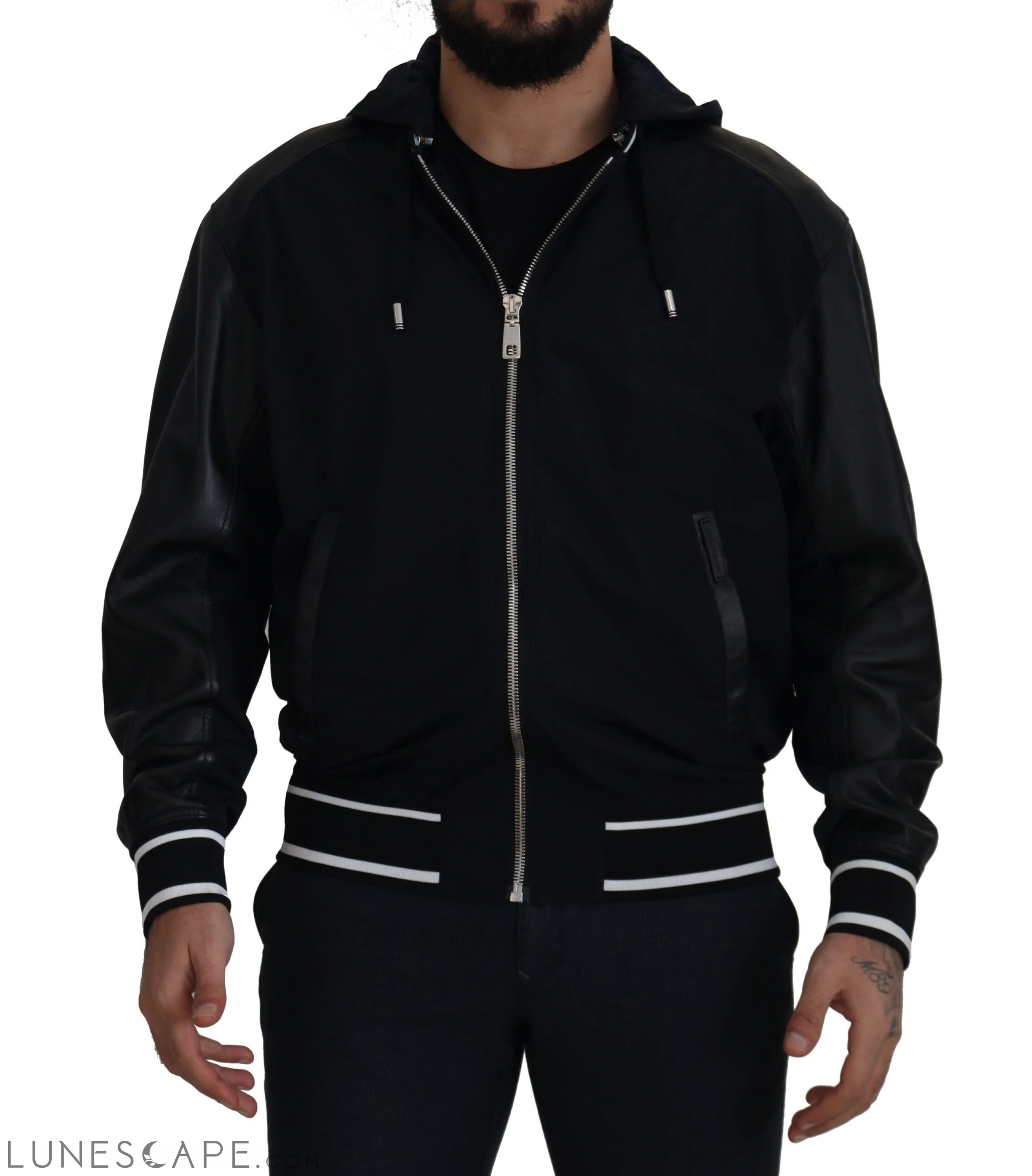 Dolce & Gabbana Elegant Black Bomber Blouson Jacket LUNESCAPE