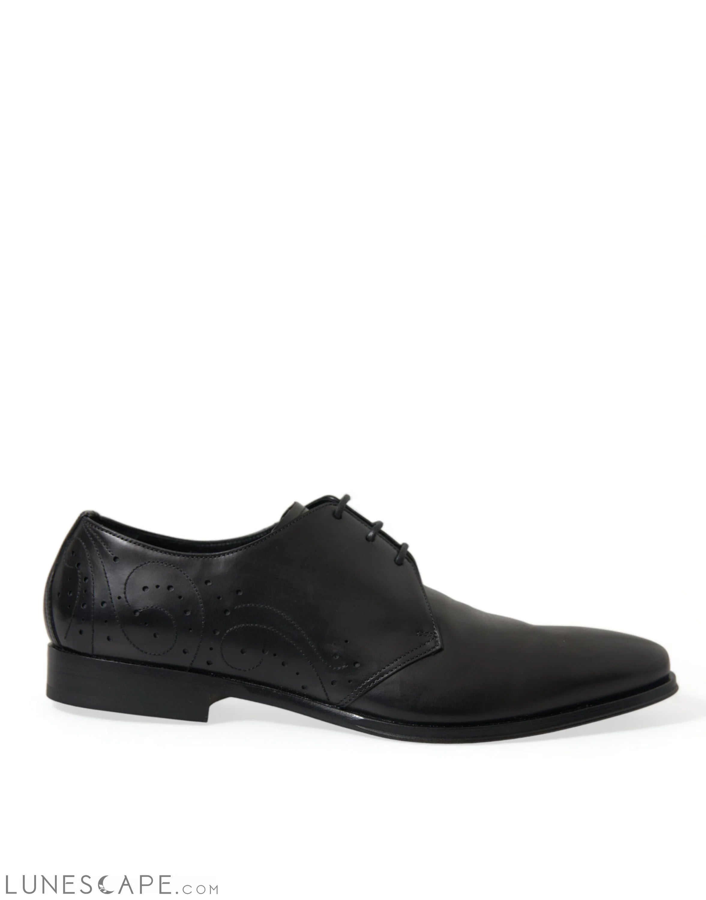 Dolce & Gabbana Elegant Black Leather Derby Dress Shoes LUNESCAPE