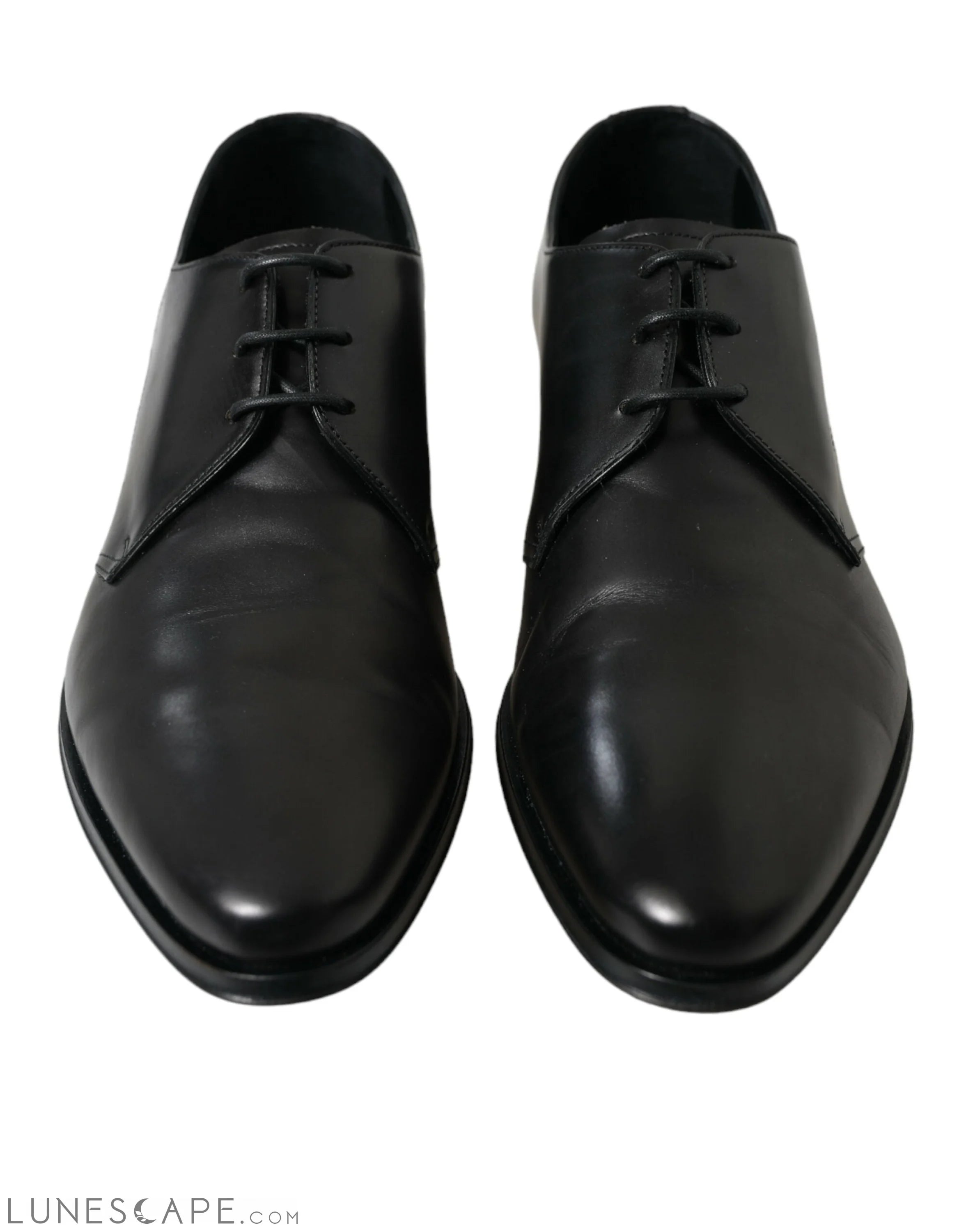 Dolce & Gabbana Elegant Black Leather Derby Dress Shoes LUNESCAPE