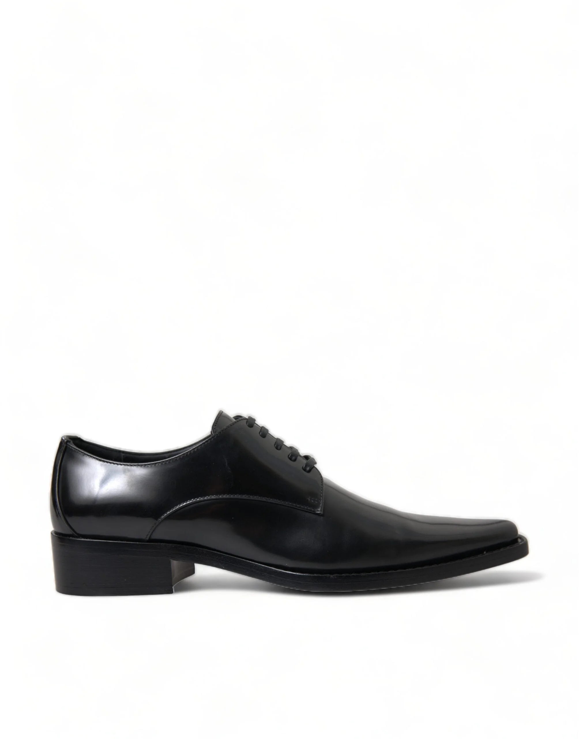 Dolce & Gabbana Elegant Black Leather Formal Flats LUNESCAPE