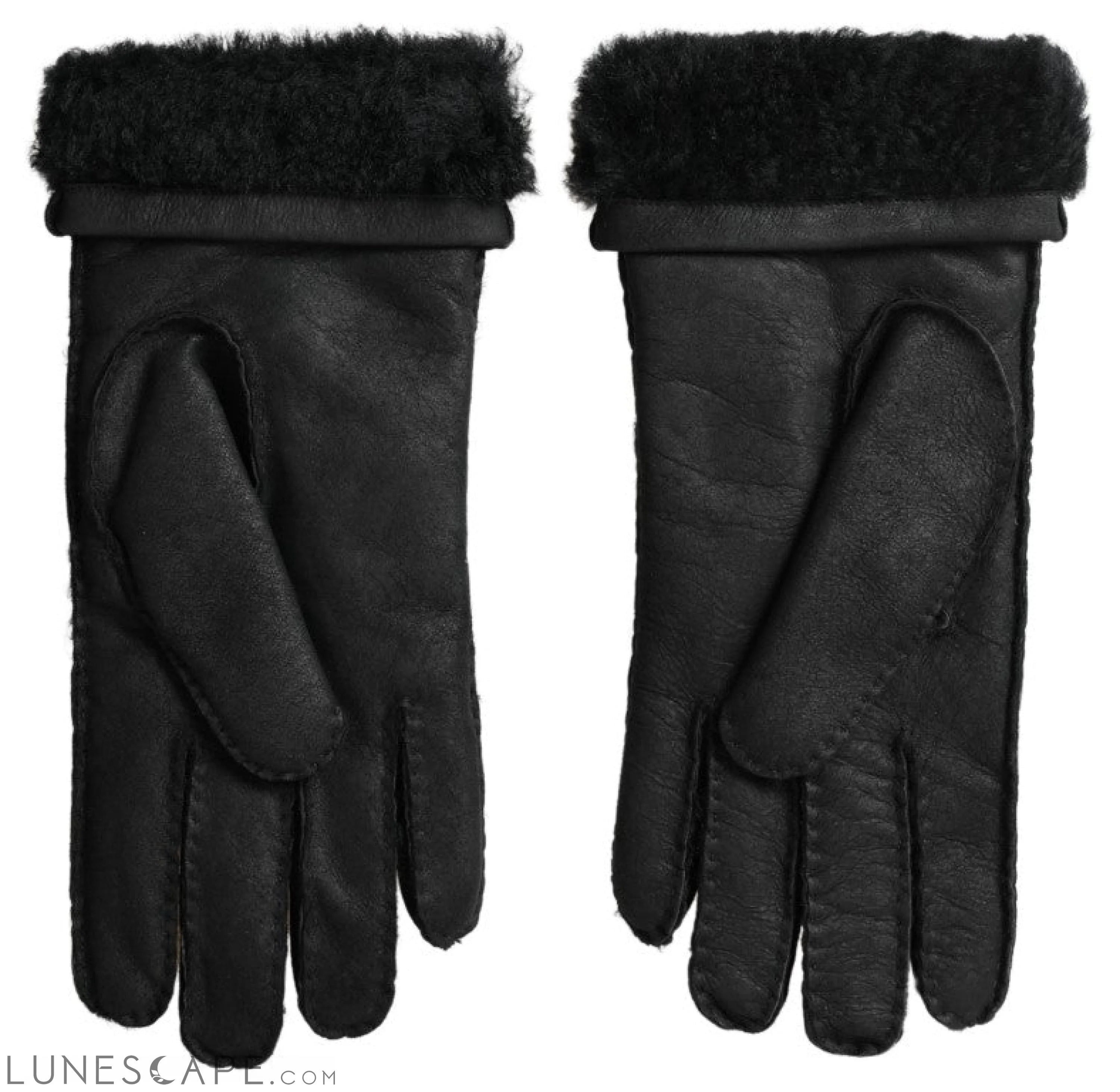 Dolce & Gabbana Elegant Black Leather Winter Gloves LUNESCAPE
