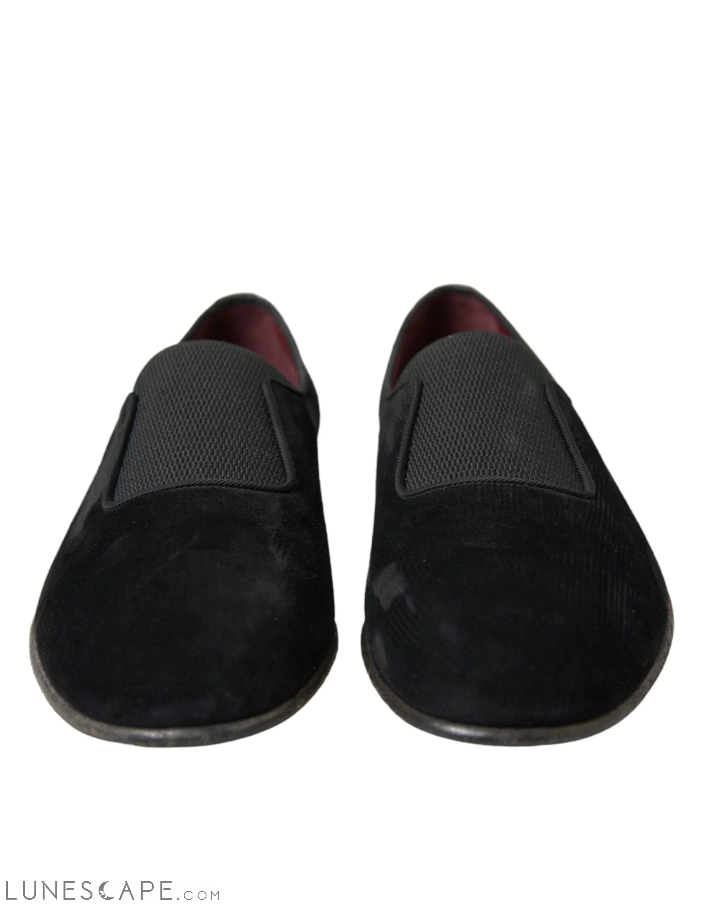 Dolce & Gabbana Elegant Black Velor Loafers for the Discerning Gentleman LUNESCAPE