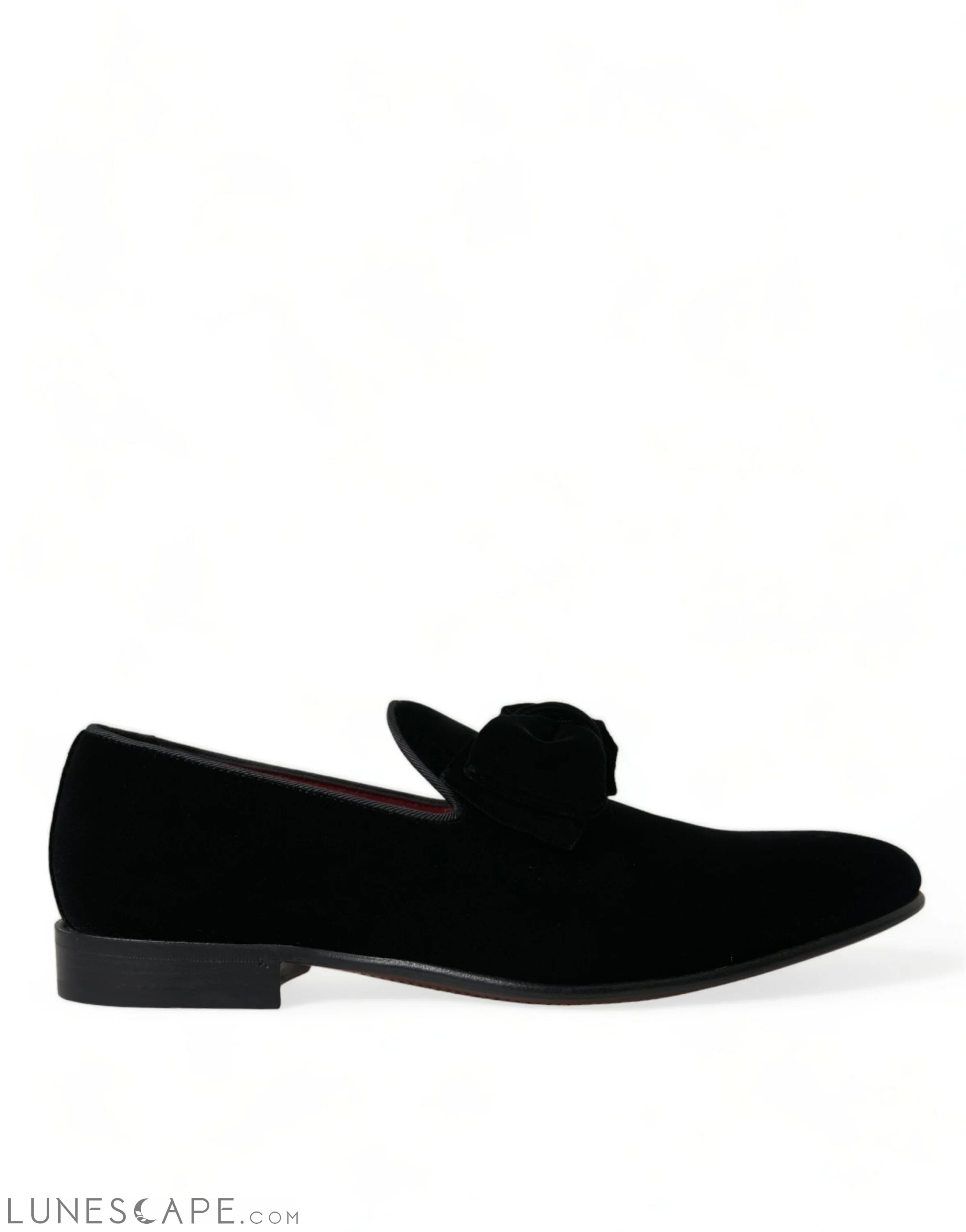Dolce & Gabbana Elegant Black Velvet Loafers - Men's Luxury Footwear LUNESCAPE