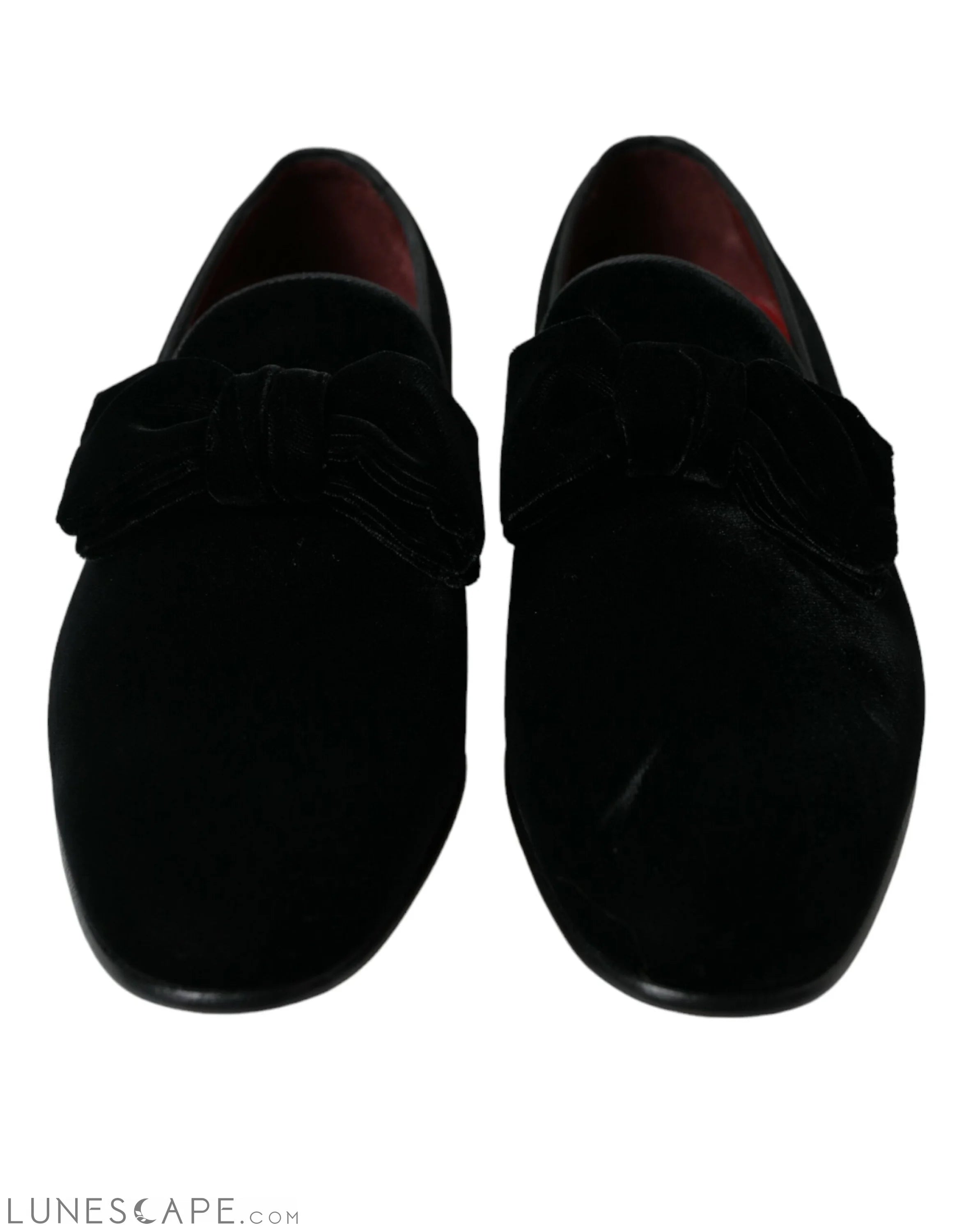 Dolce & Gabbana Elegant Black Velvet Loafers - Men's Luxury Footwear LUNESCAPE