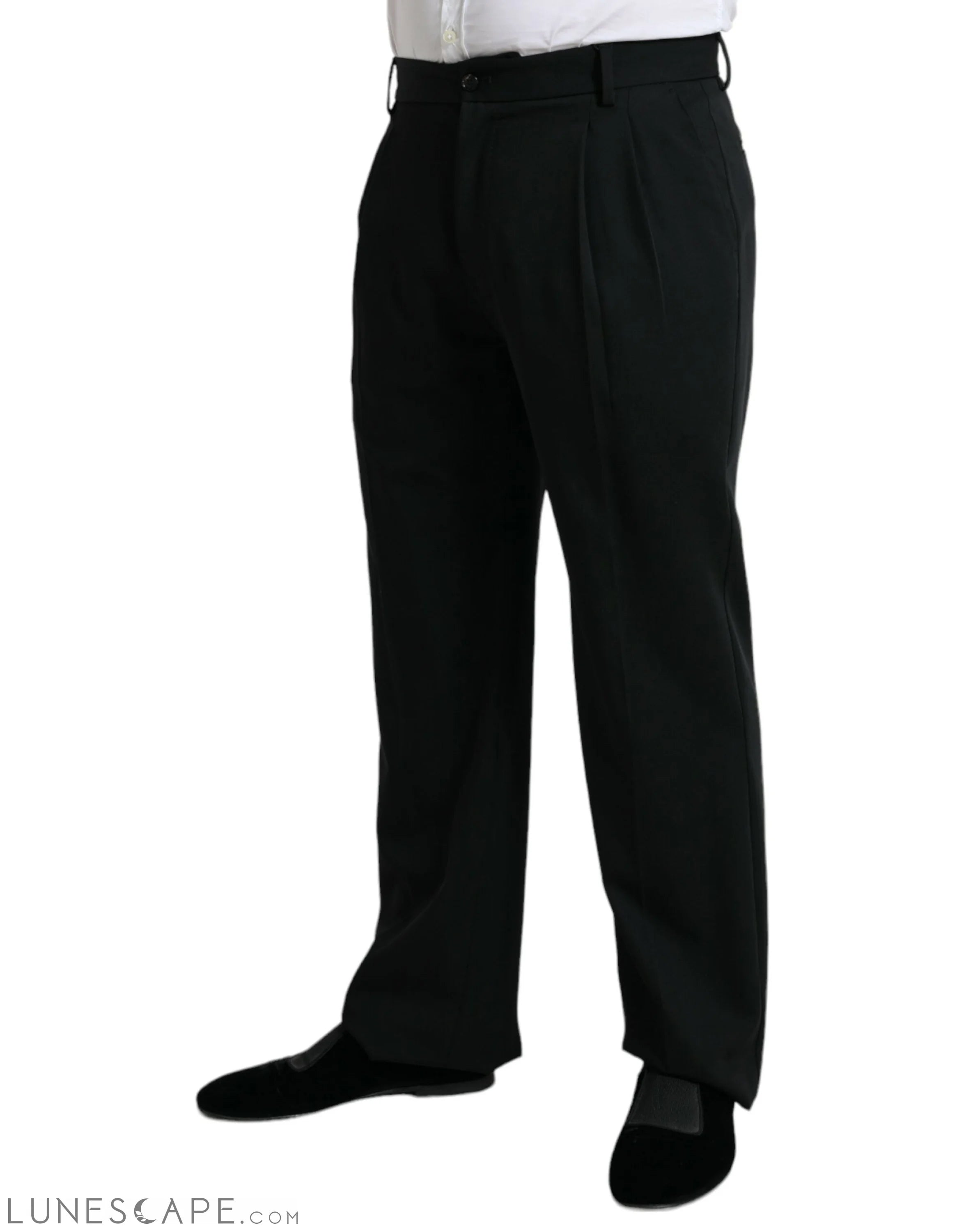 Dolce & Gabbana Elegant Black Wool Dress Pants LUNESCAPE