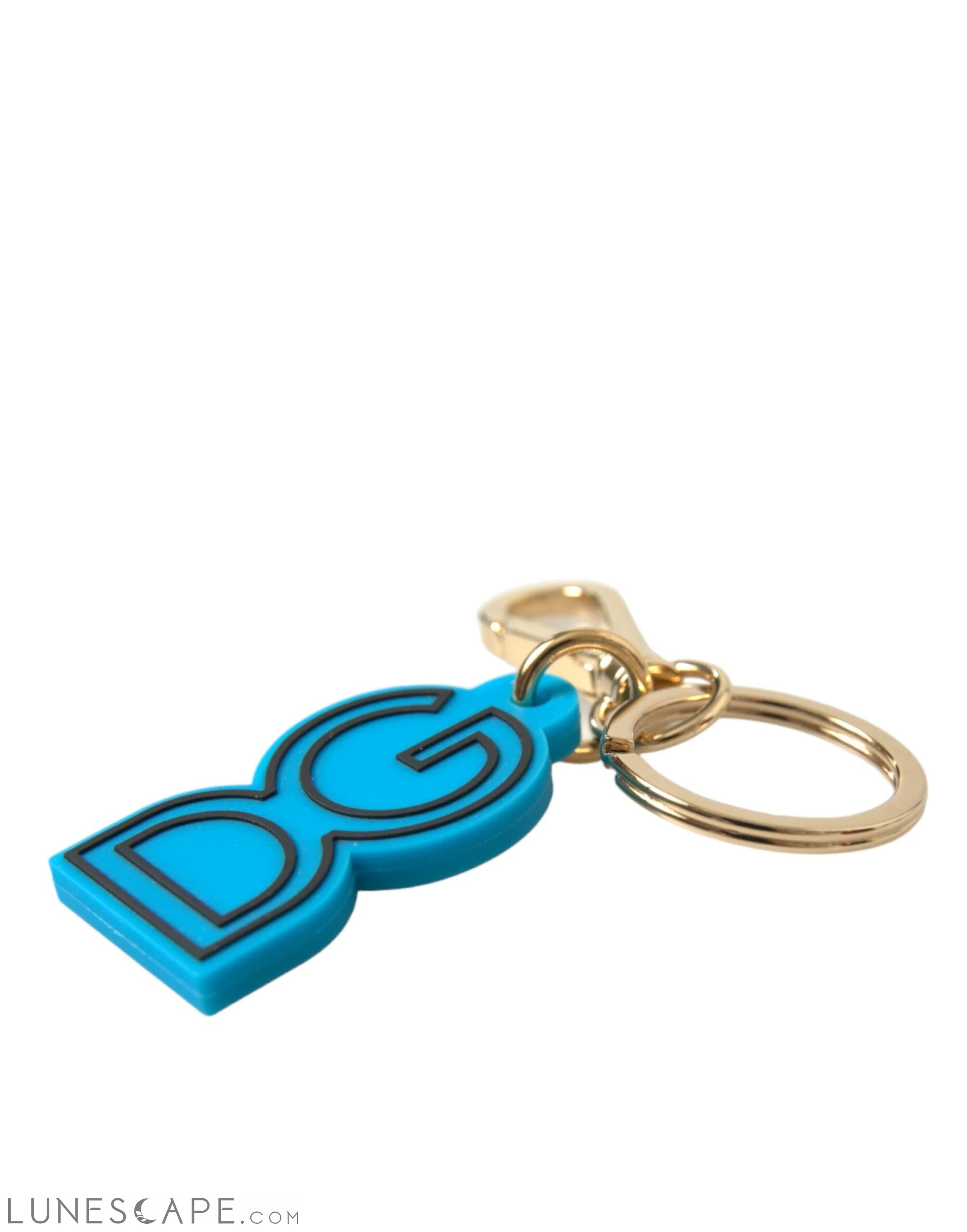 Dolce & Gabbana Elegant Blue & Gold Keychain Accessory LUNESCAPE