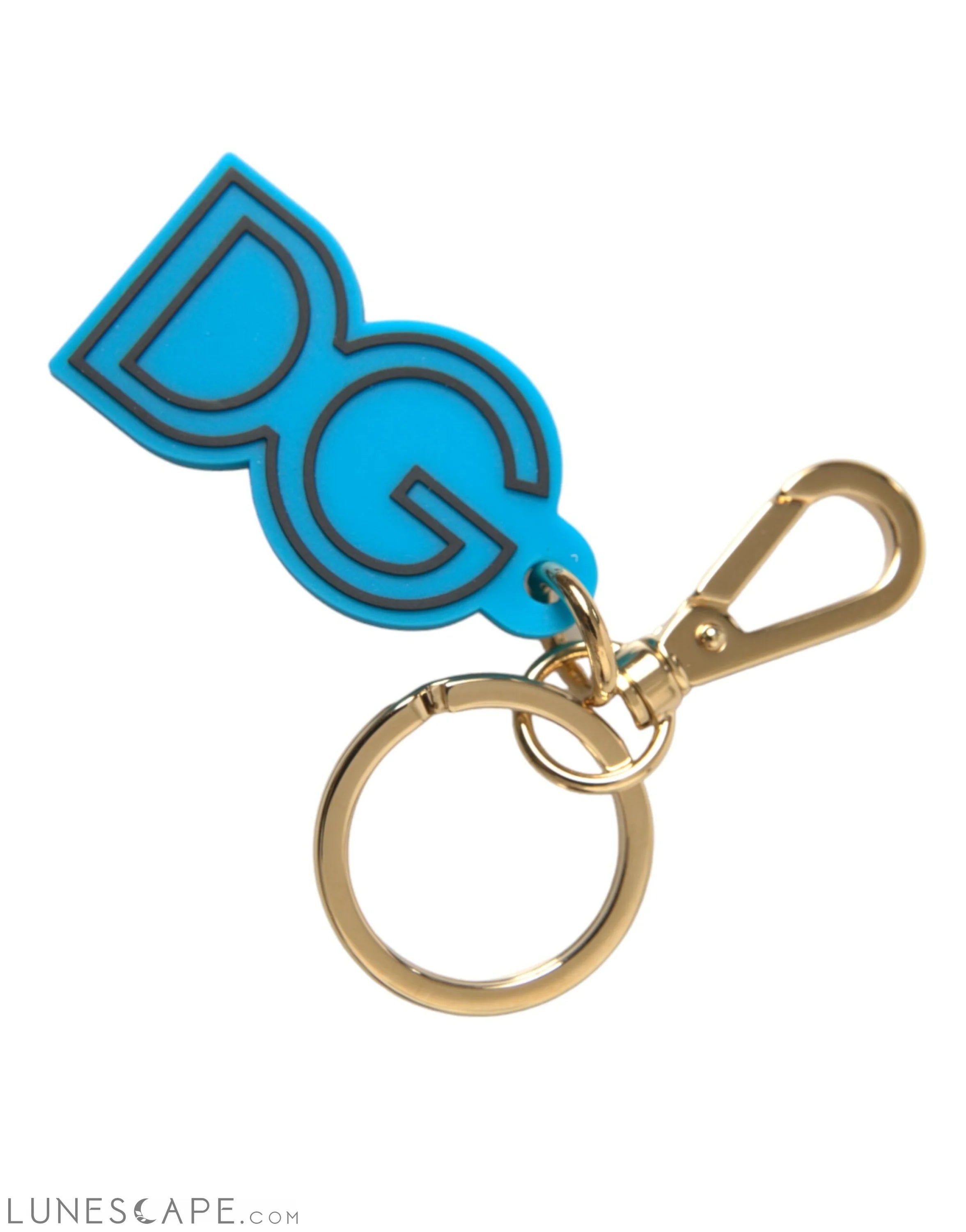Dolce & Gabbana Elegant Blue & Gold Keychain Accessory LUNESCAPE