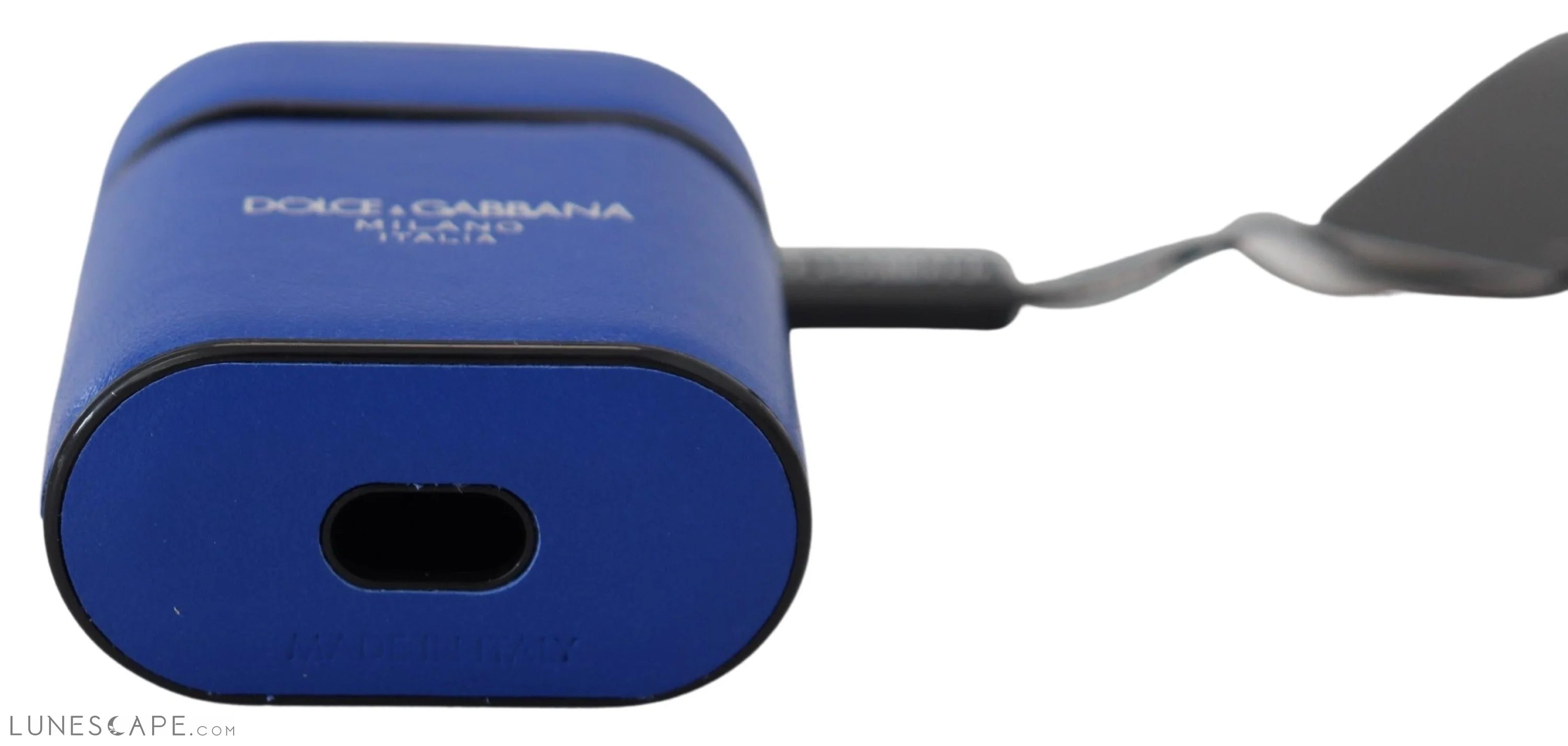 Dolce & Gabbana Elegant Blue Leather Airpods Case LUNESCAPE