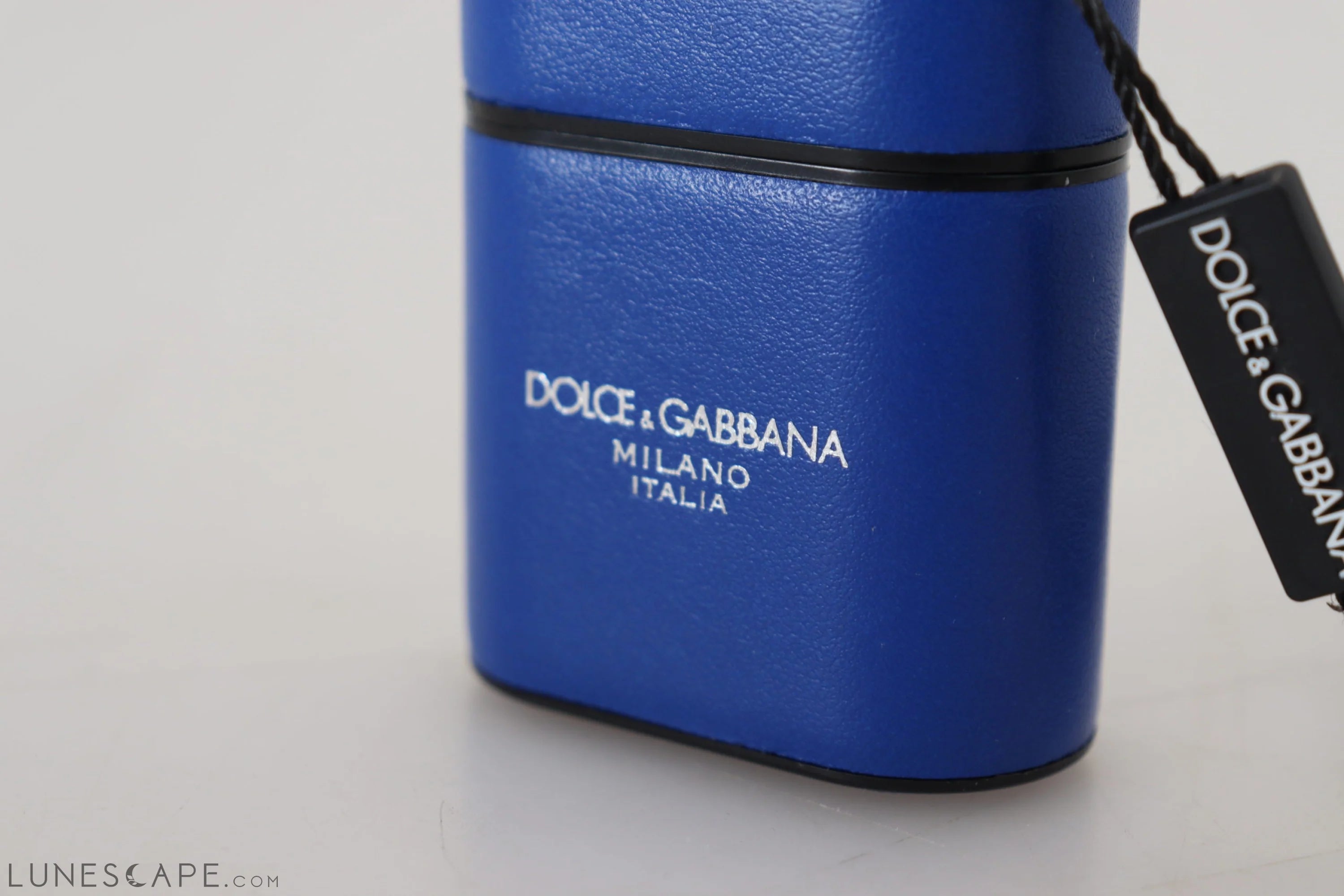 Dolce & Gabbana Elegant Blue Leather Airpods Case LUNESCAPE