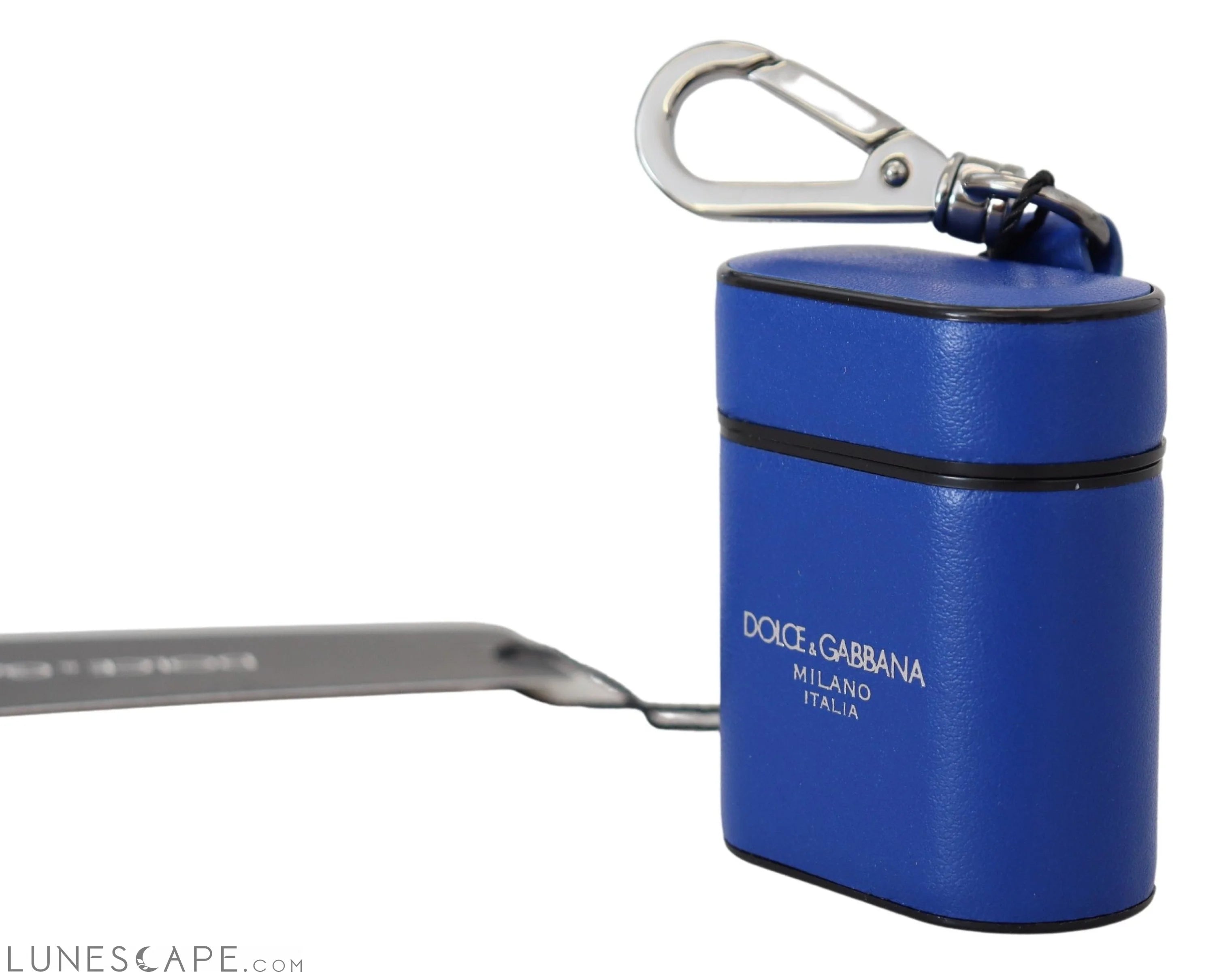 Dolce & Gabbana Elegant Blue Leather Airpods Case LUNESCAPE