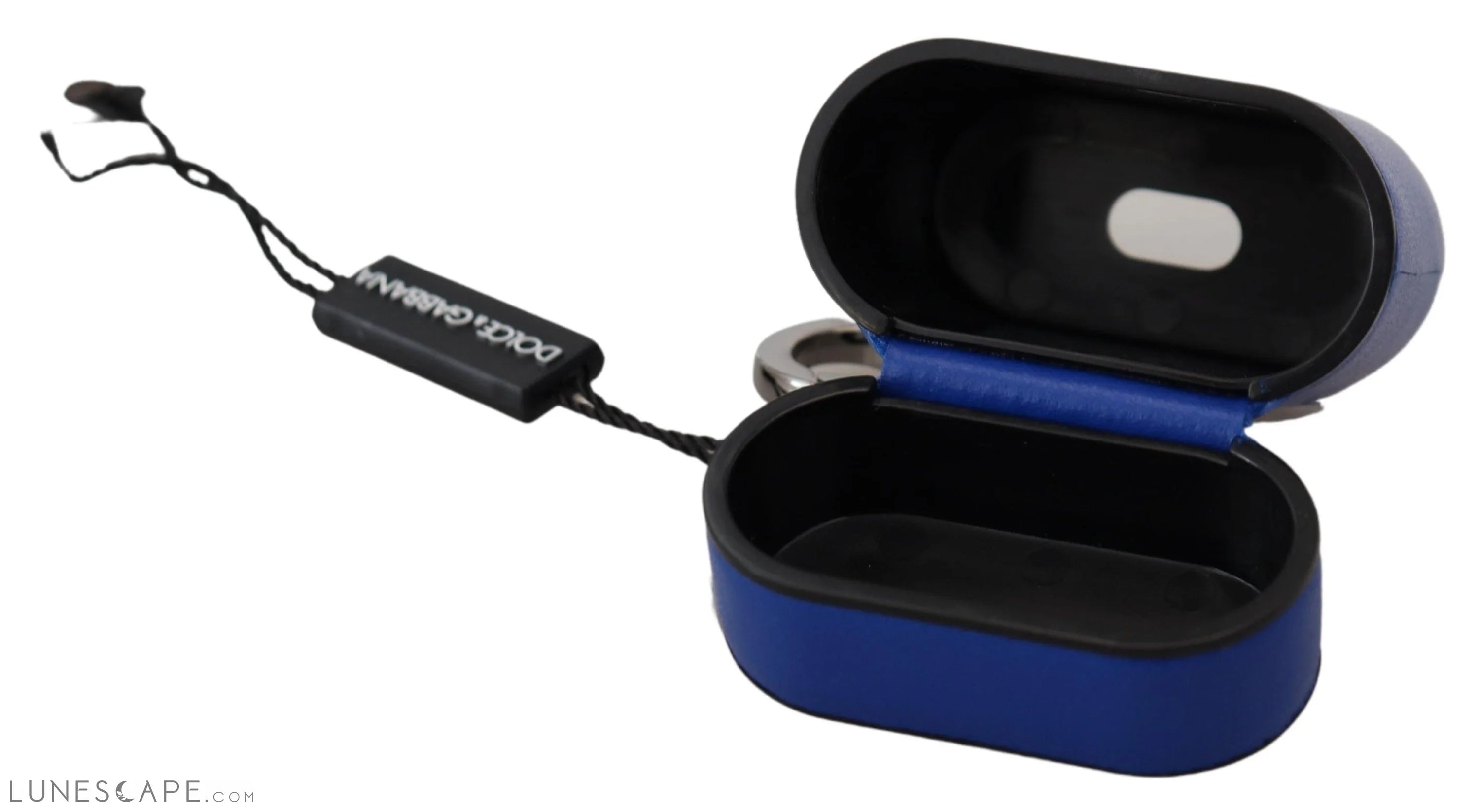 Dolce & Gabbana Elegant Blue Leather Airpods Case LUNESCAPE