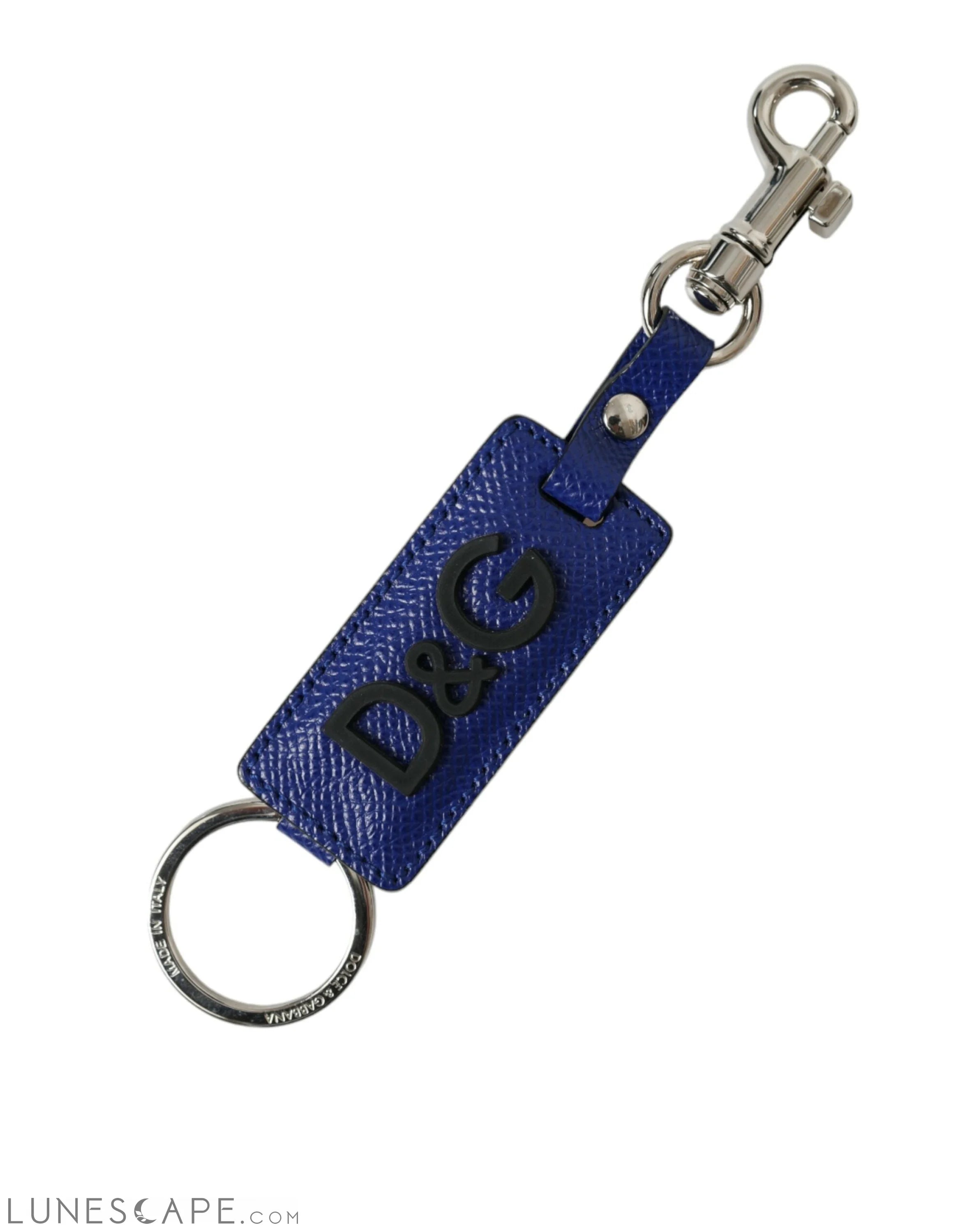 Dolce & Gabbana Elegant Blue Trifold Calf Leather Key Holder LUNESCAPE