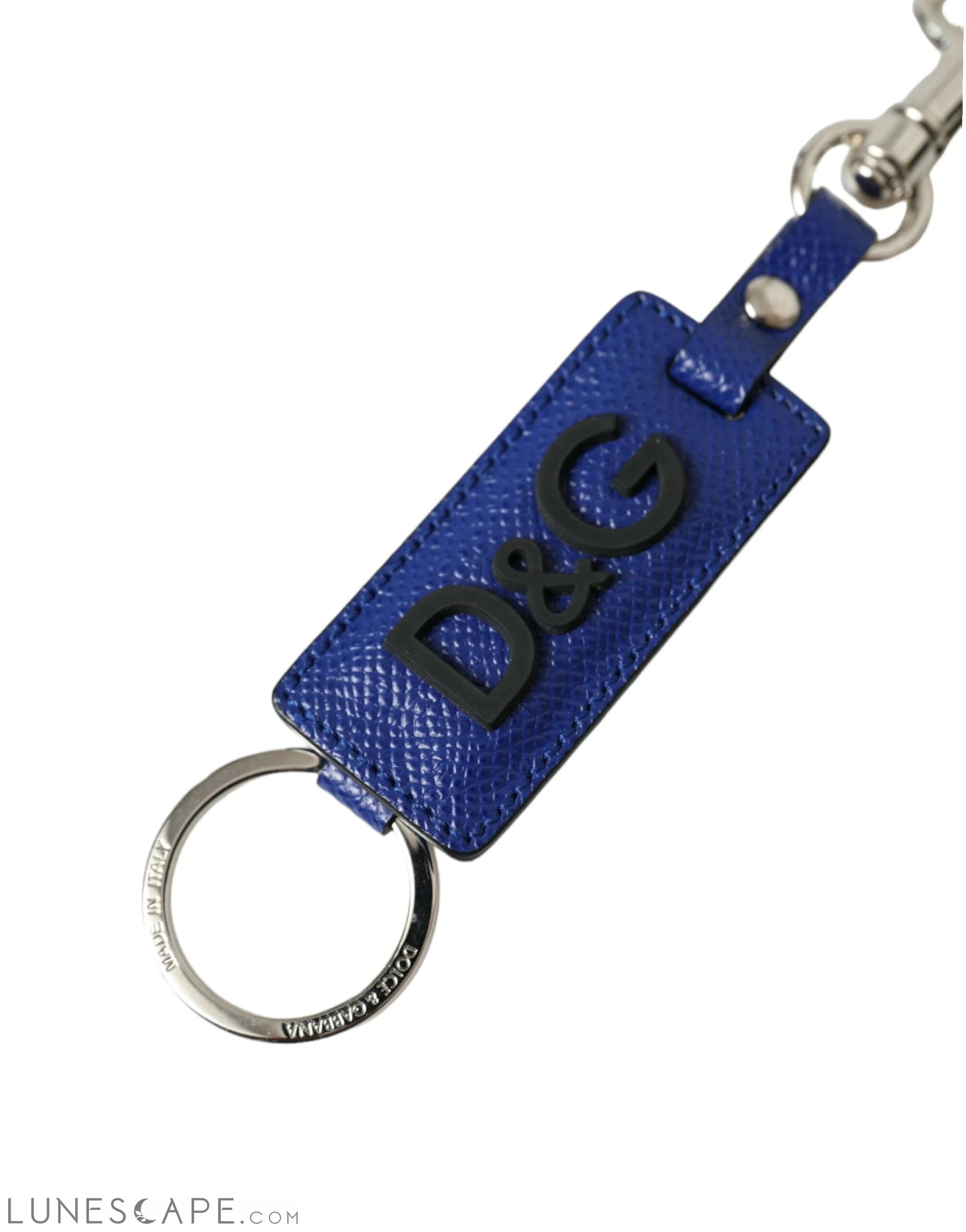Dolce & Gabbana Elegant Blue Trifold Calf Leather Key Holder LUNESCAPE