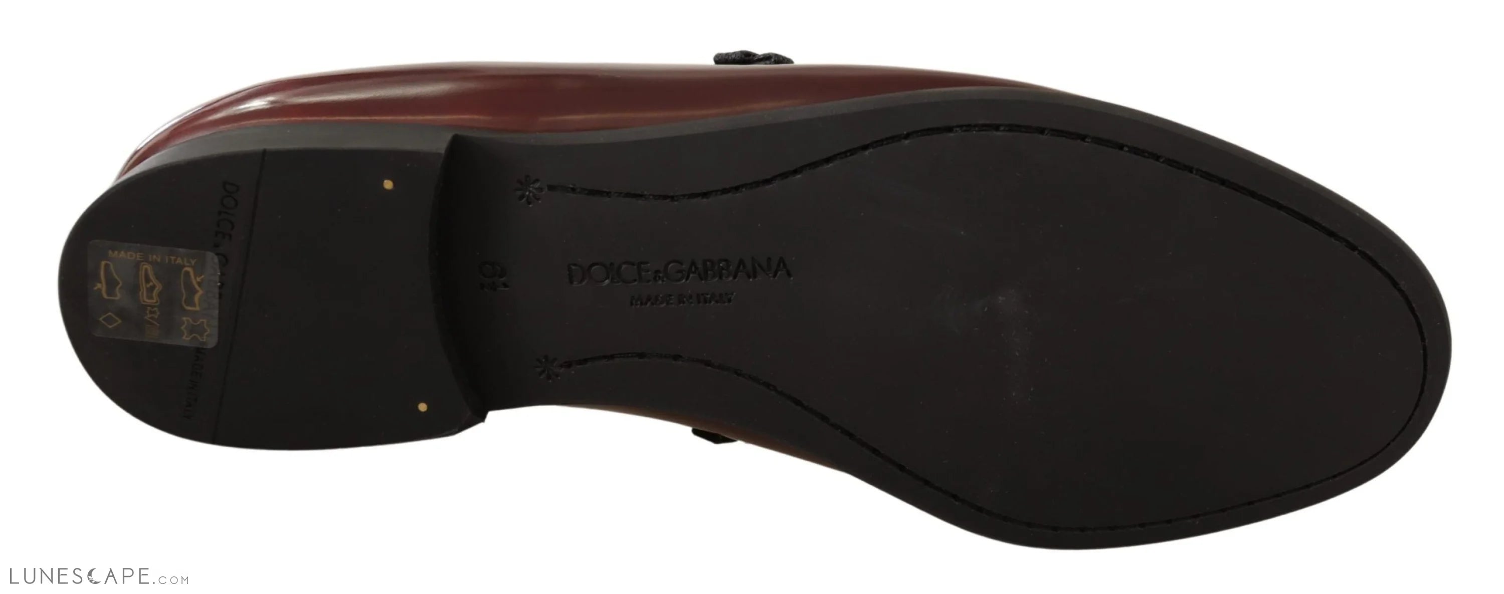 Dolce & Gabbana Elegant Bordeaux Leather Loafers LUNESCAPE