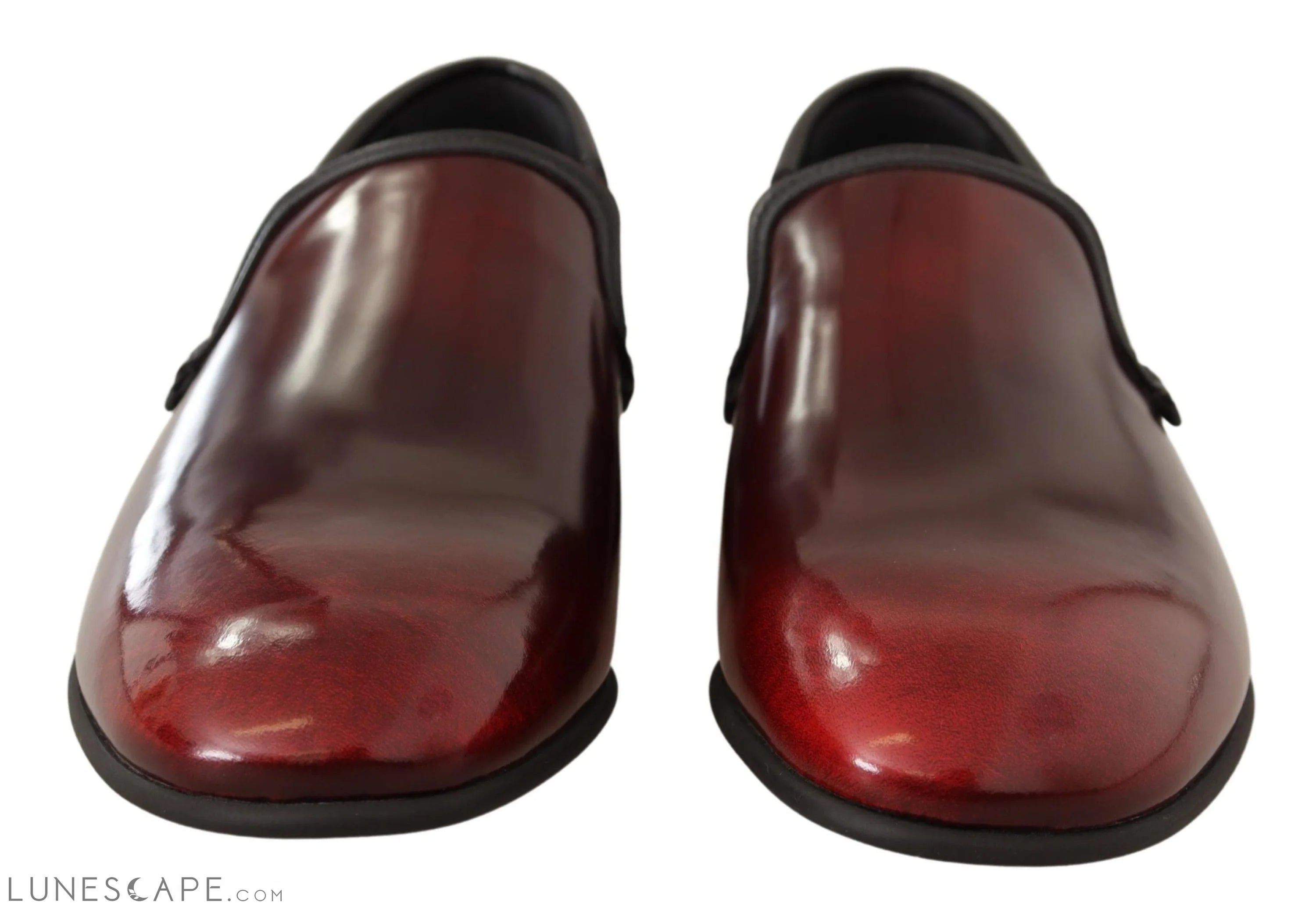 Dolce & Gabbana Elegant Bordeaux Leather Loafers LUNESCAPE