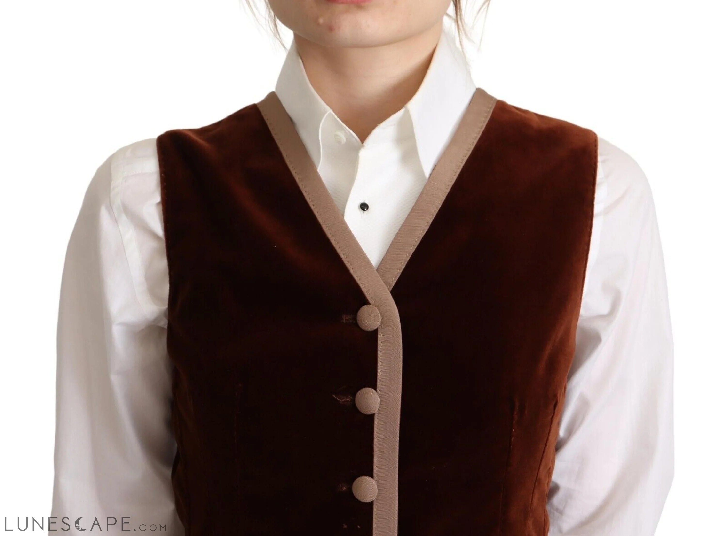 Dolce & Gabbana Elegant Bordeaux Velvet Sleeveless Top LUNESCAPE