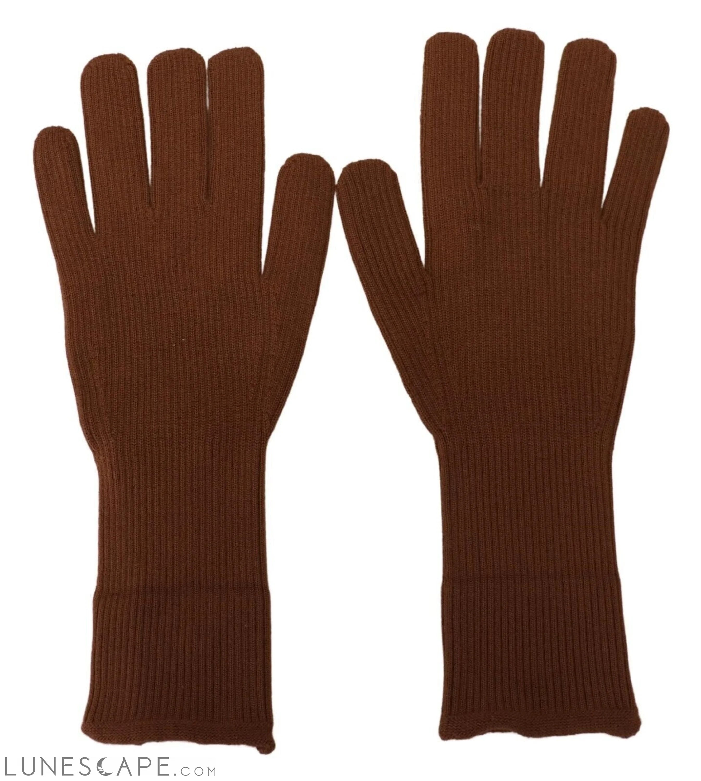 Dolce & Gabbana Elegant Brown Cashmere Winter Gloves LUNESCAPE