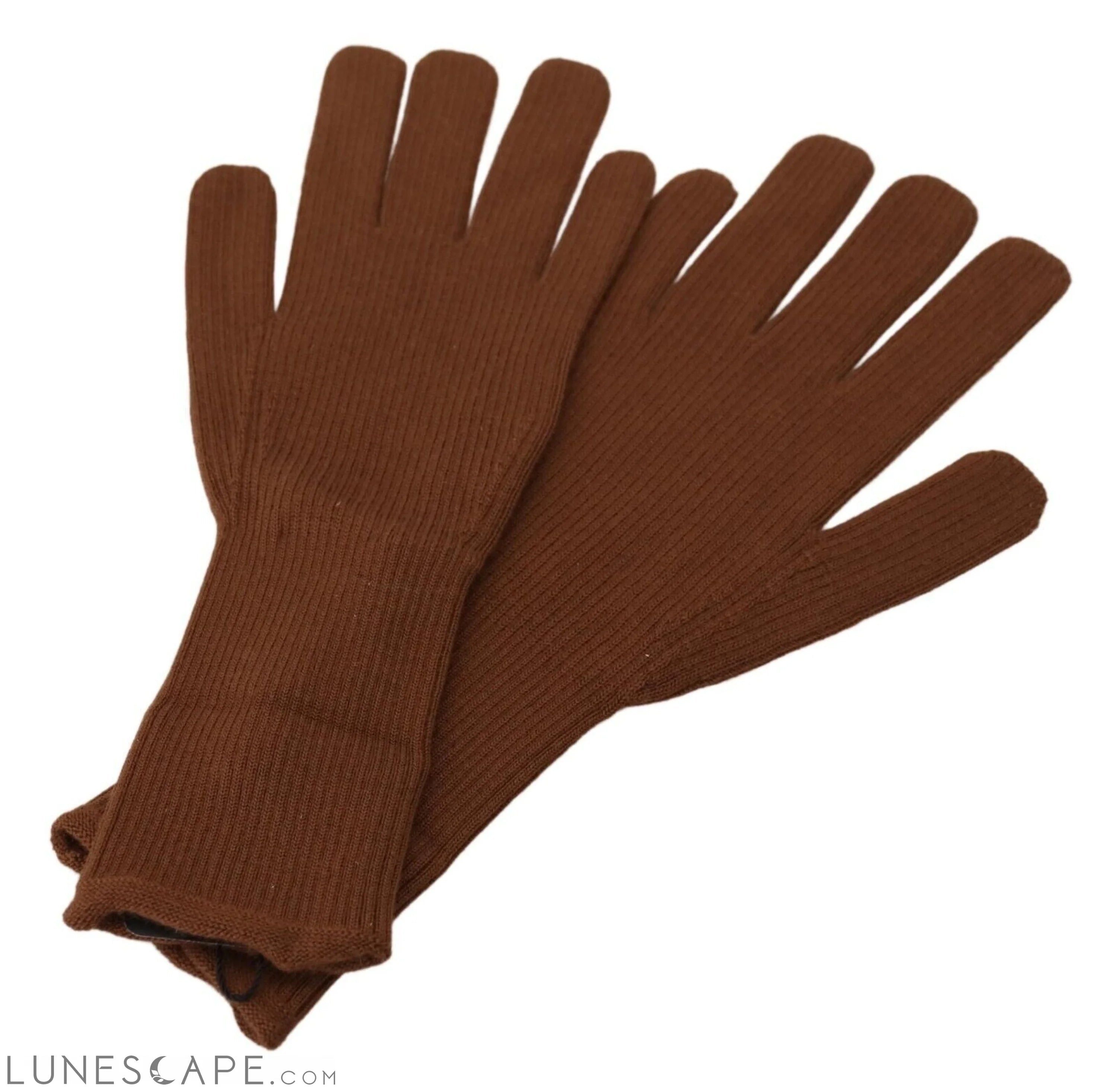Dolce & Gabbana Elegant Brown Cashmere Winter Gloves LUNESCAPE
