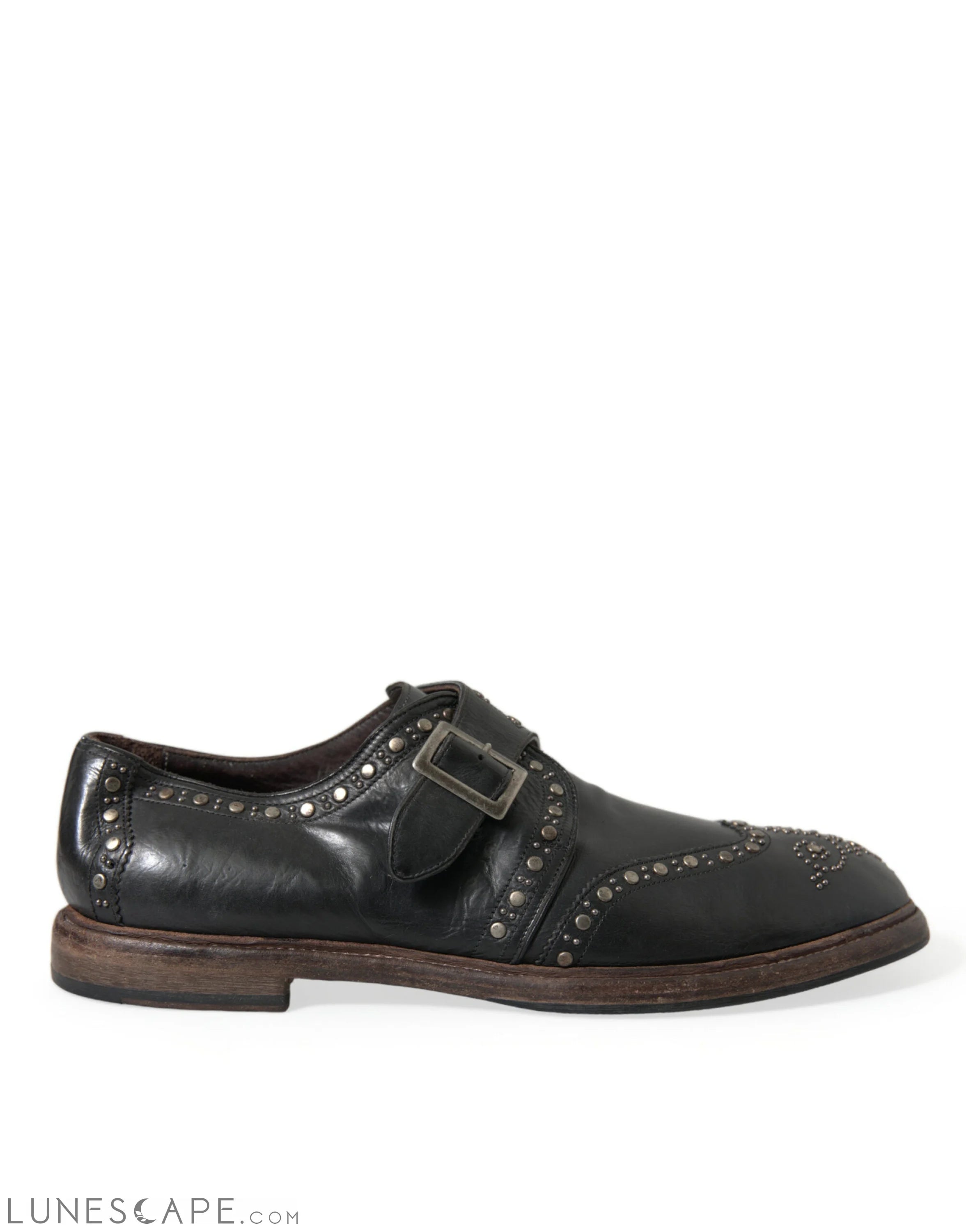 Dolce & Gabbana Elegant Calfskin Leather Monk Straps LUNESCAPE