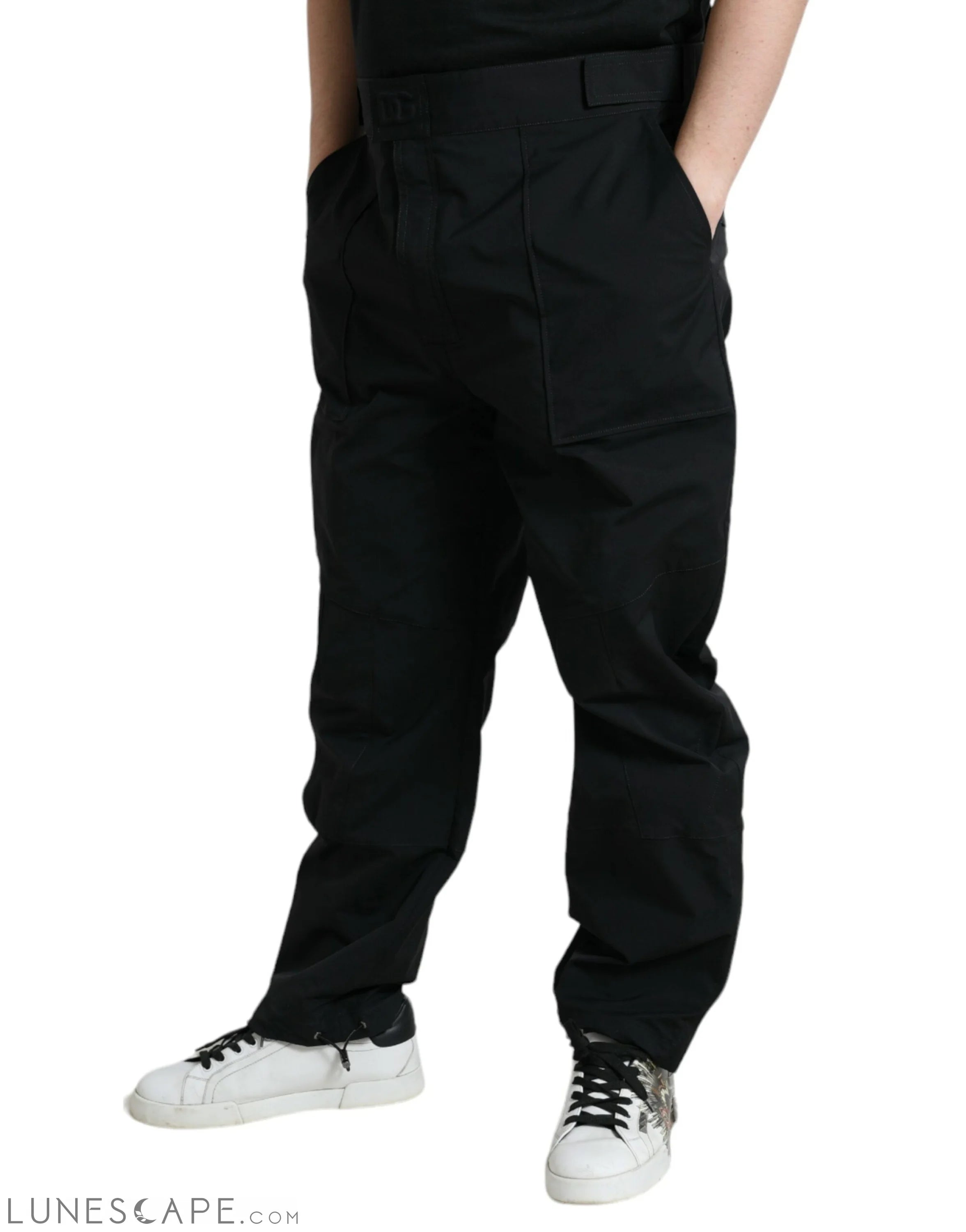 Dolce & Gabbana Elegant Casual Black Straight Pants LUNESCAPE