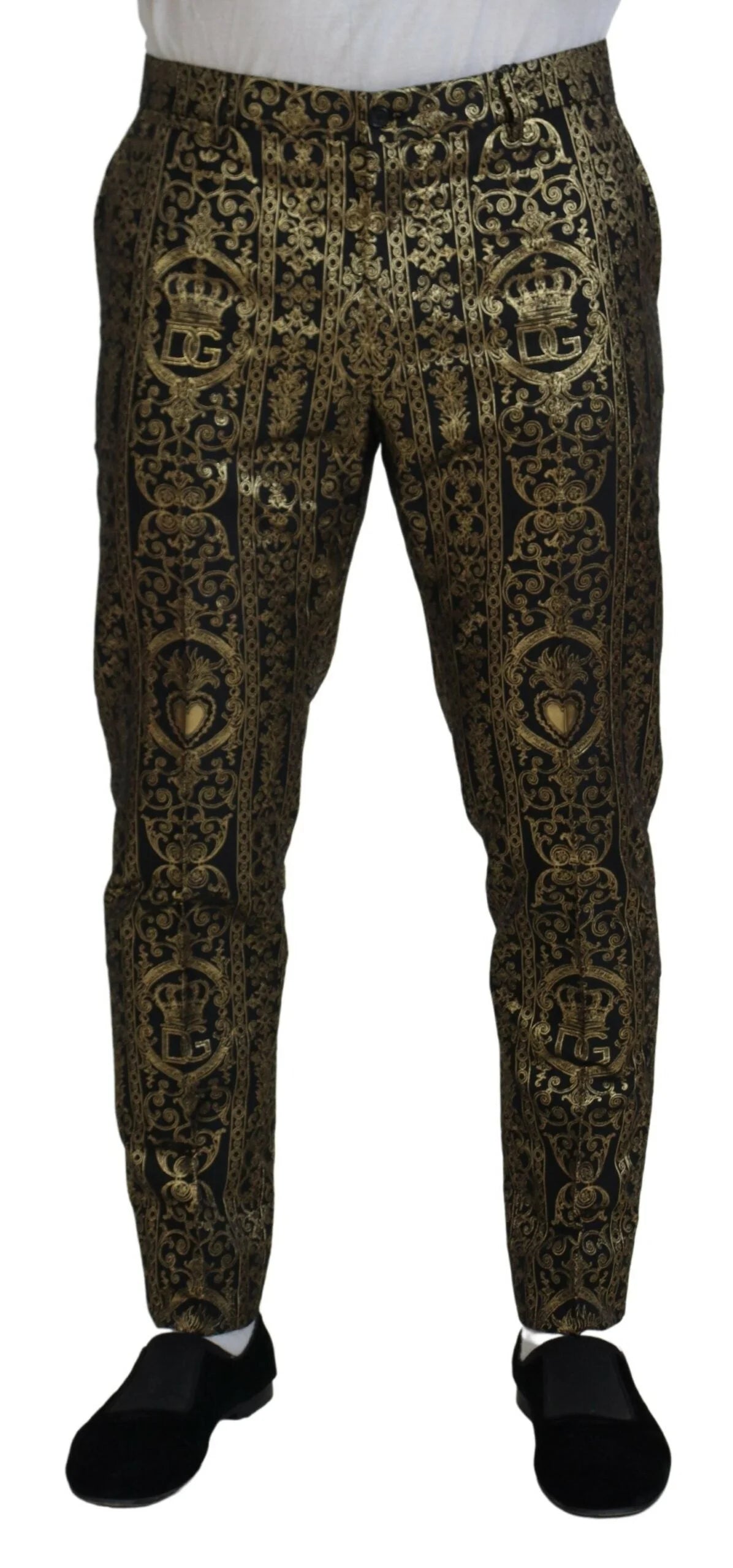 Dolce & Gabbana Elegant Jacquard Evening Pants LUNESCAPE