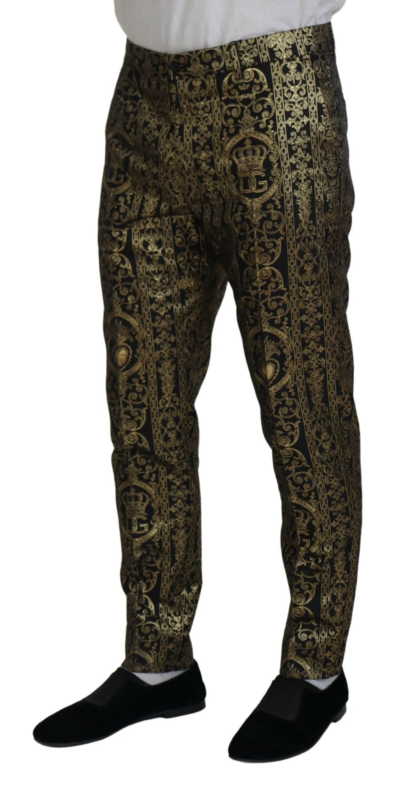 Dolce & Gabbana Elegant Jacquard Evening Pants LUNESCAPE