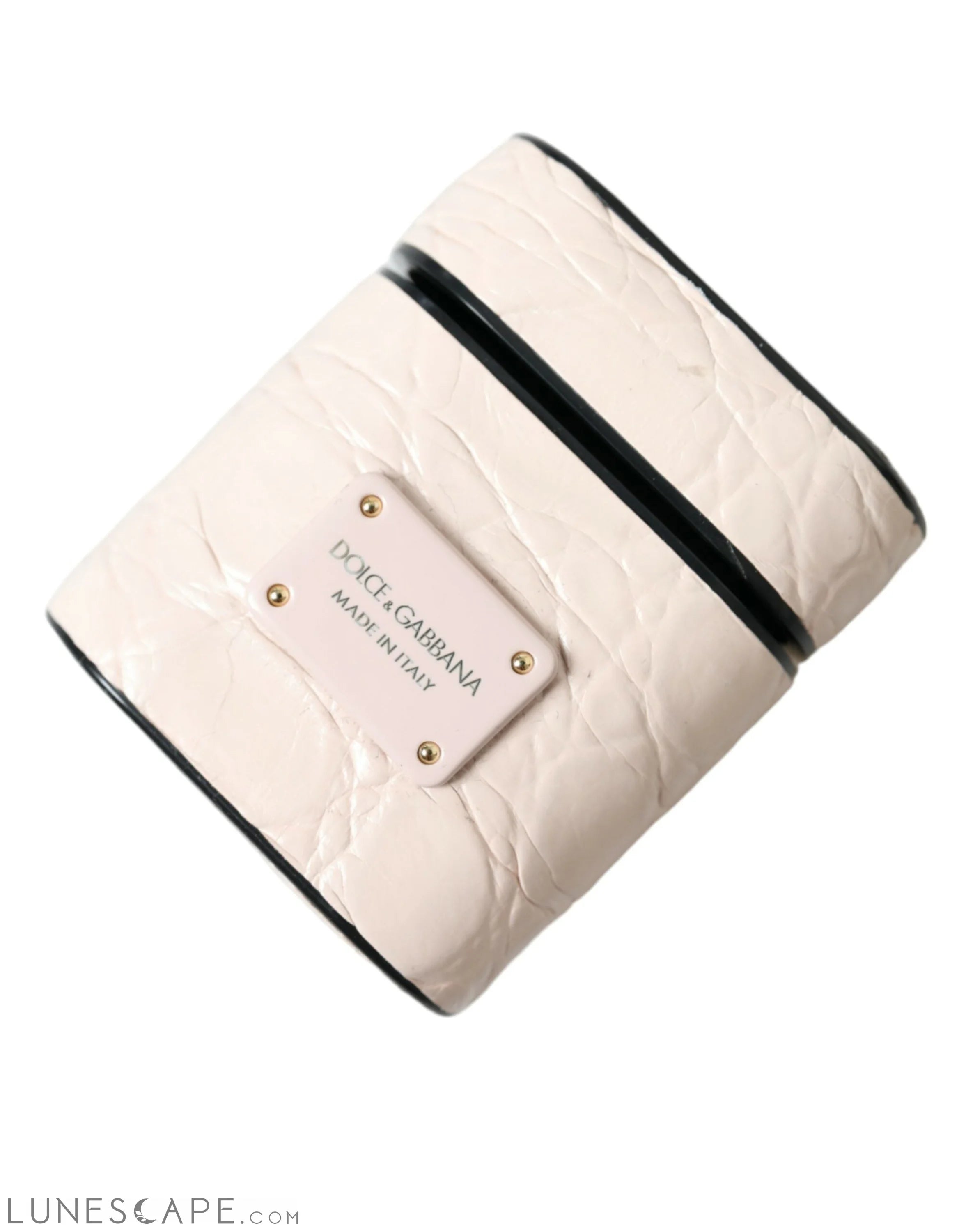 Dolce & Gabbana Elegant Light Pink Leather Airpod Case LUNESCAPE