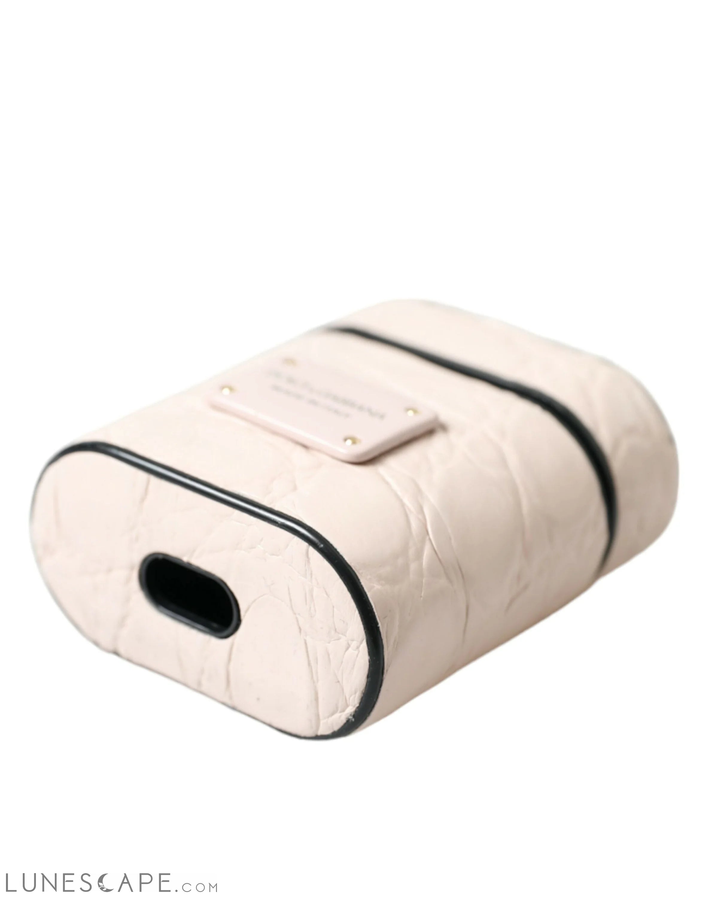 Dolce & Gabbana Elegant Light Pink Leather Airpod Case LUNESCAPE