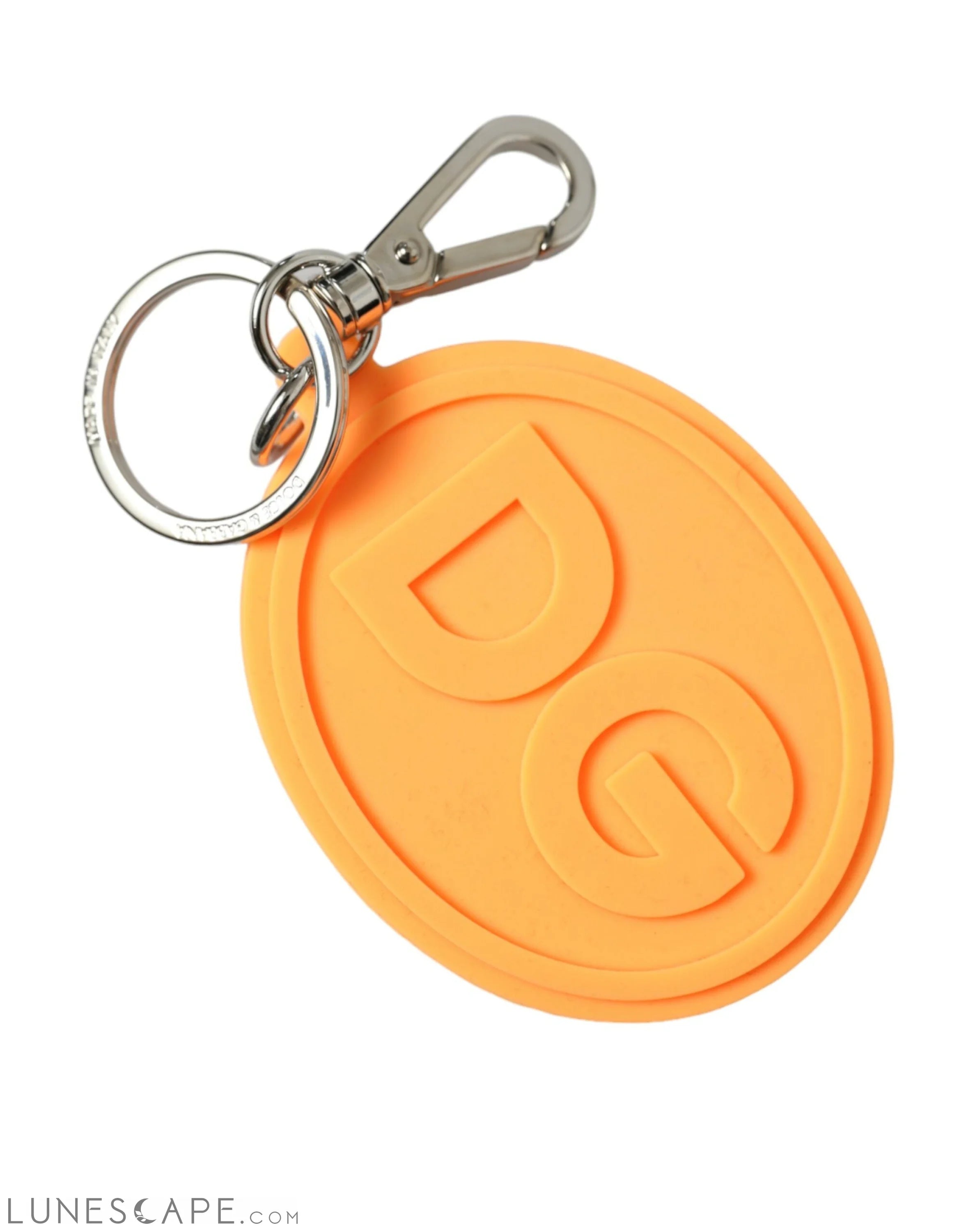 Dolce & Gabbana Elegant Orange Charm Keyring with Silver Detail LUNESCAPE