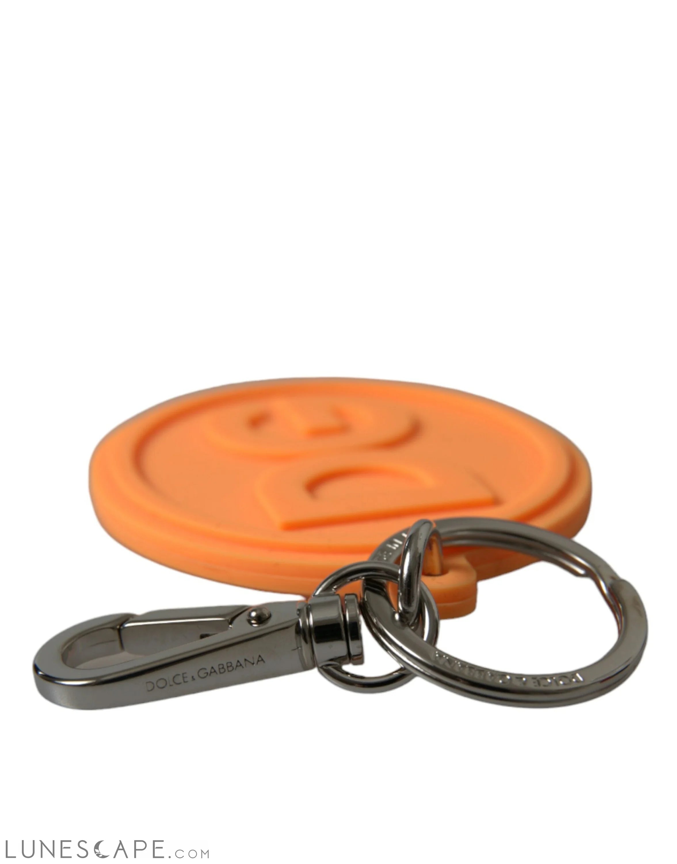 Dolce & Gabbana Elegant Orange Charm Keyring with Silver Detail LUNESCAPE