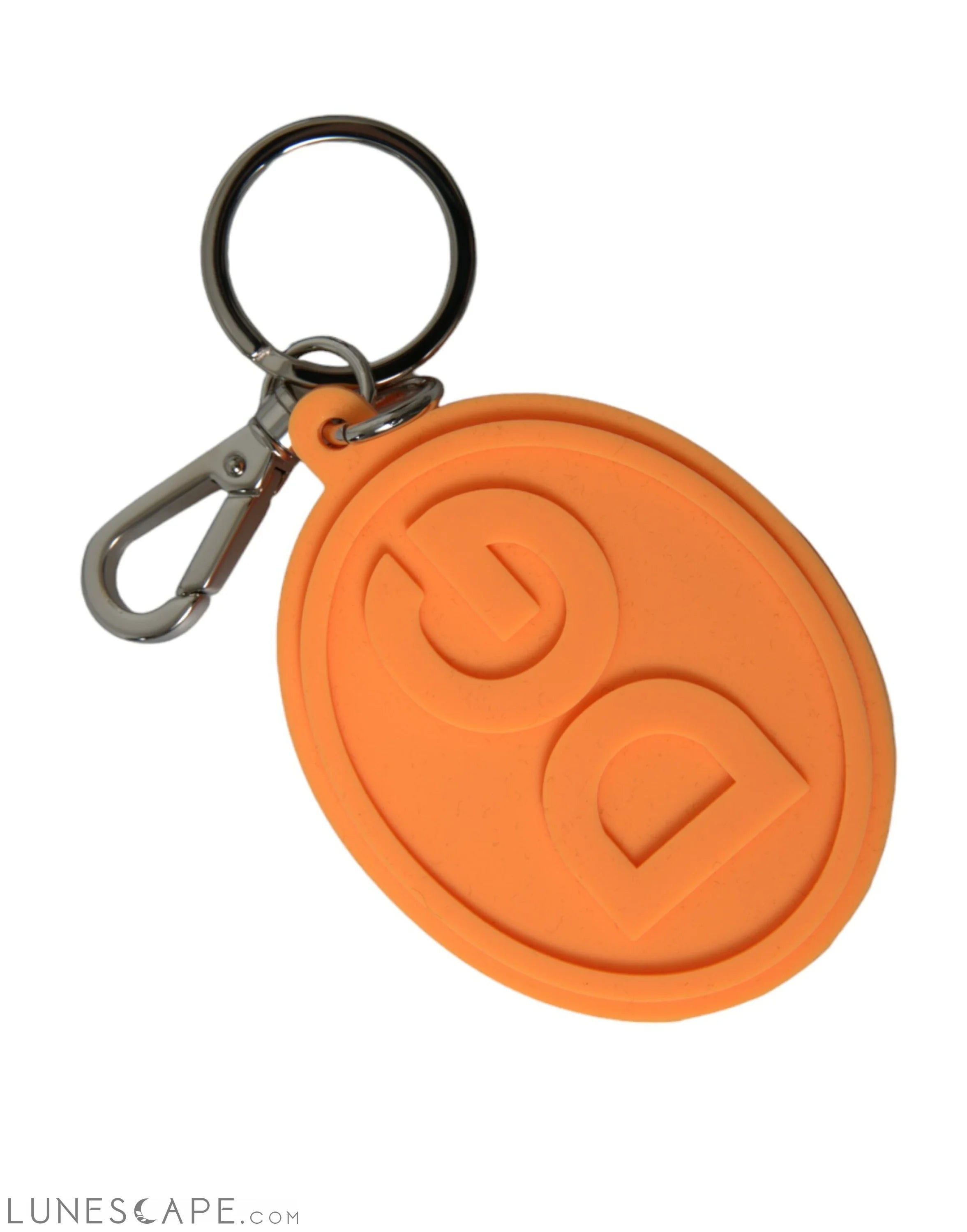 Dolce & Gabbana Elegant Orange Charm Keyring with Silver Detail LUNESCAPE