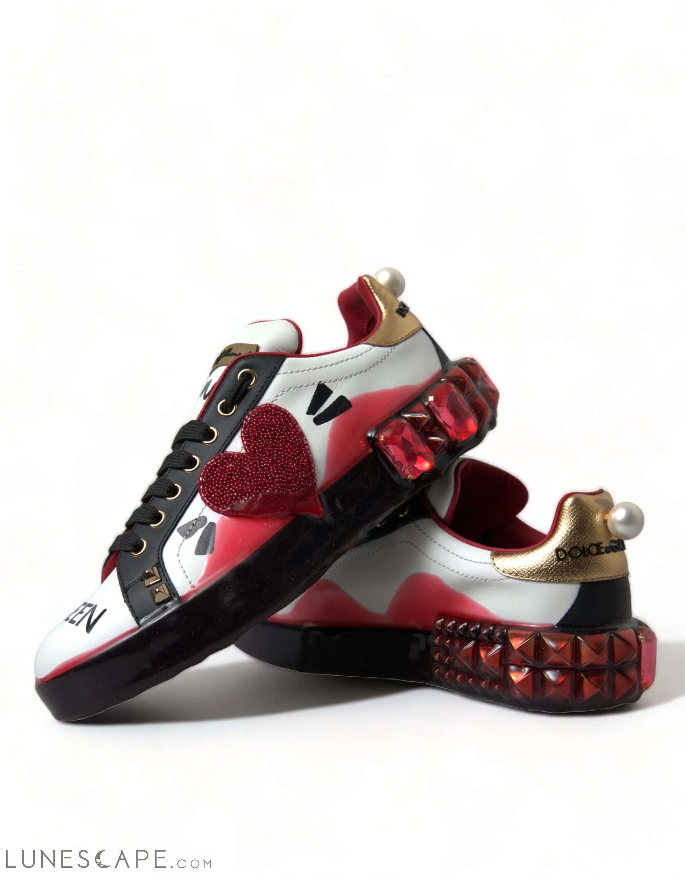 Dolce & Gabbana Elegant Portofino Crystal Sneakers LUNESCAPE