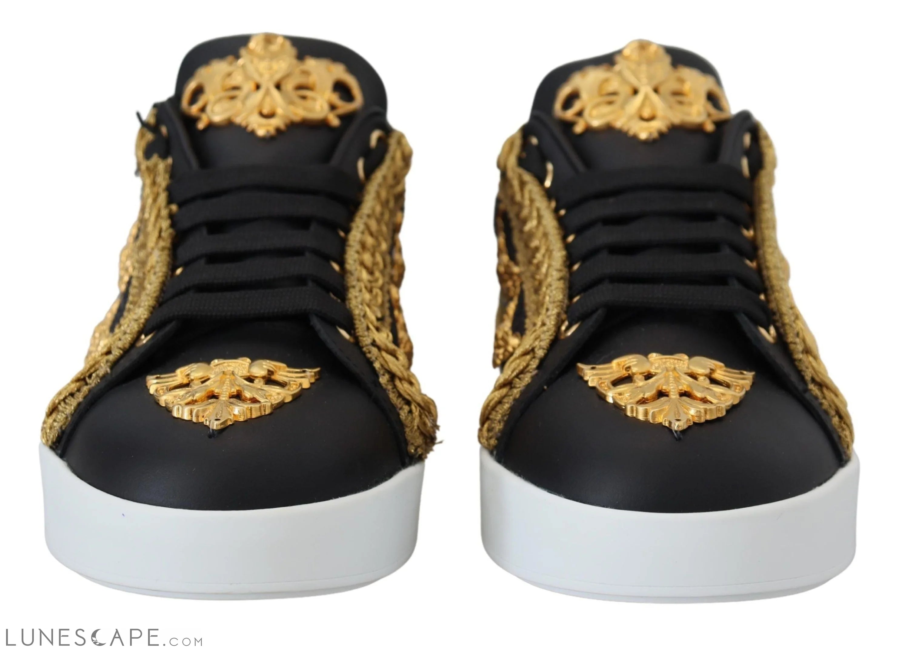 Dolce & Gabbana Elegant Portofino Leather Sneakers in Black LUNESCAPE