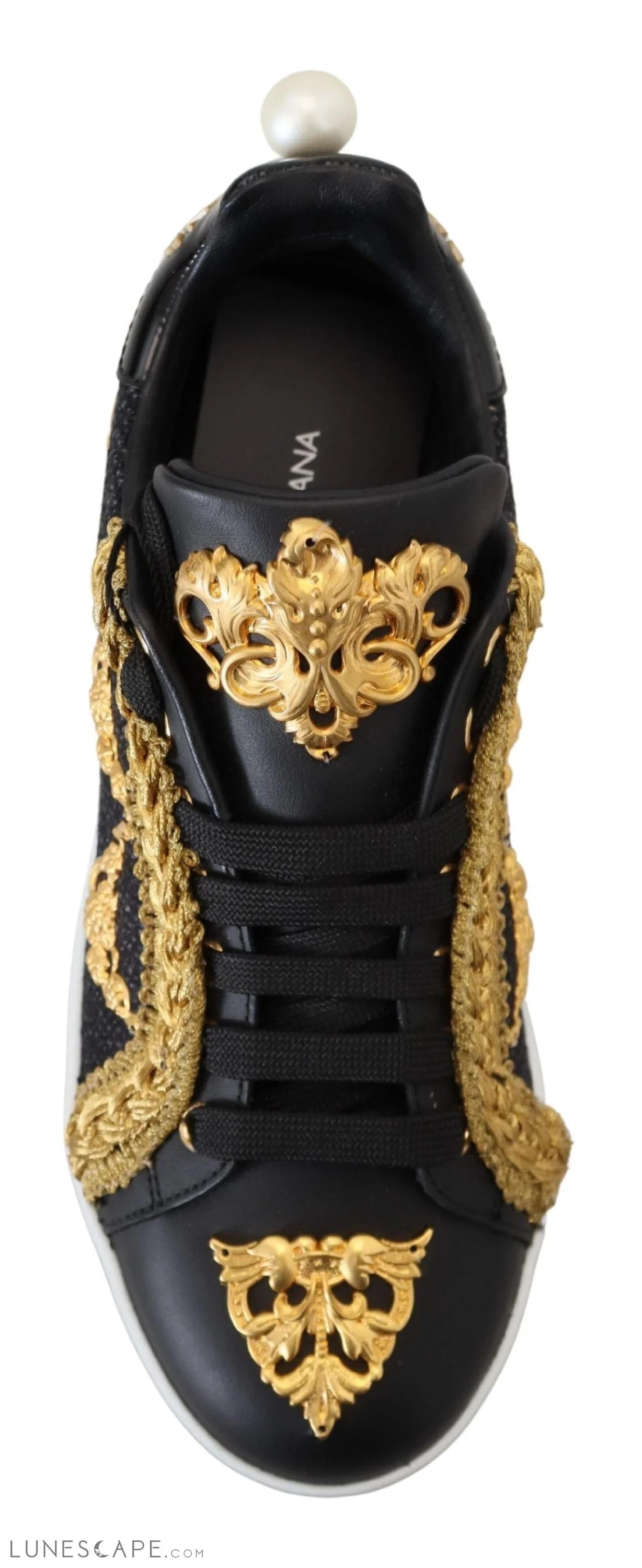 Dolce & Gabbana Elegant Portofino Leather Sneakers in Black LUNESCAPE