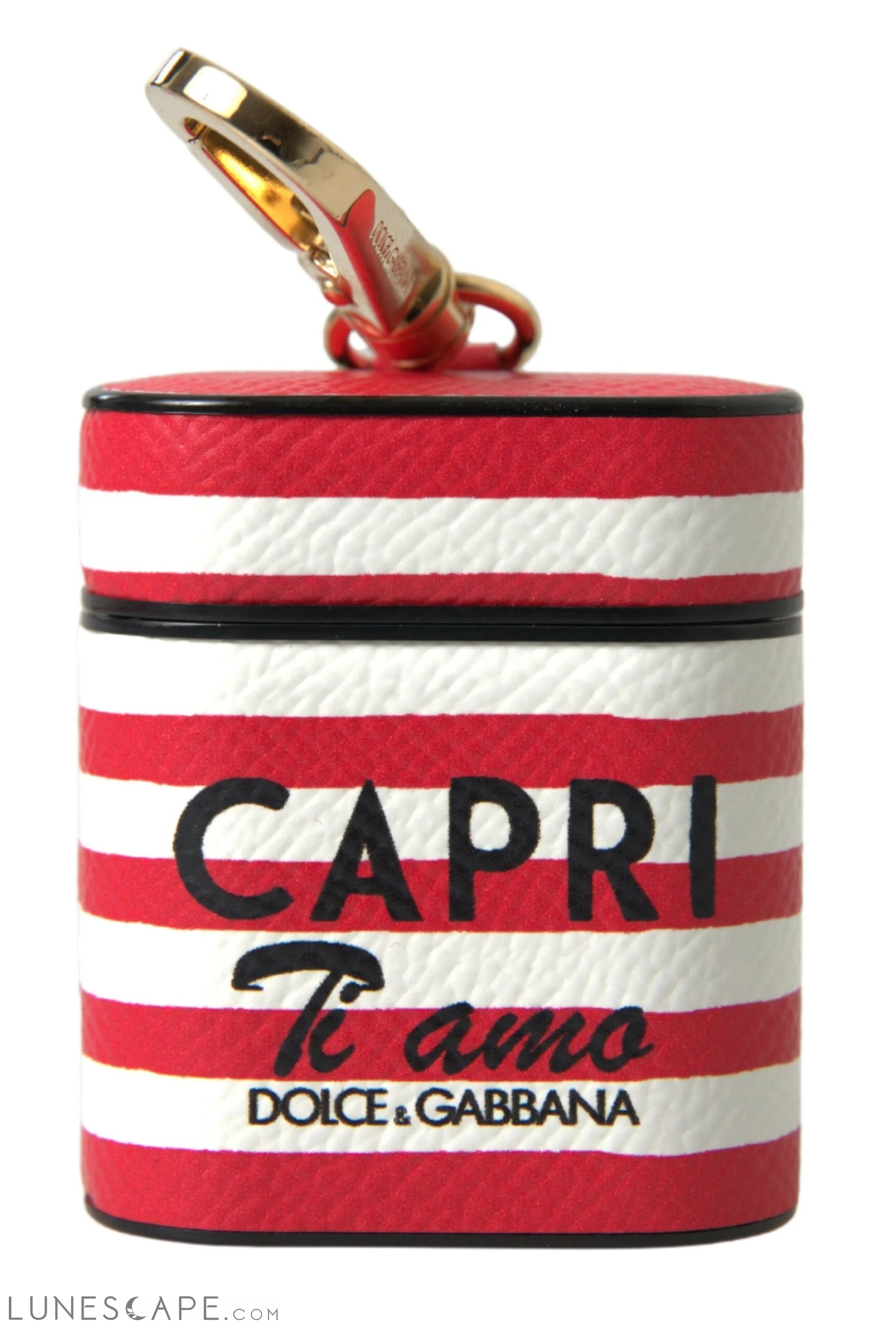 Dolce & Gabbana Elegant Red Leather Airpods Case LUNESCAPE