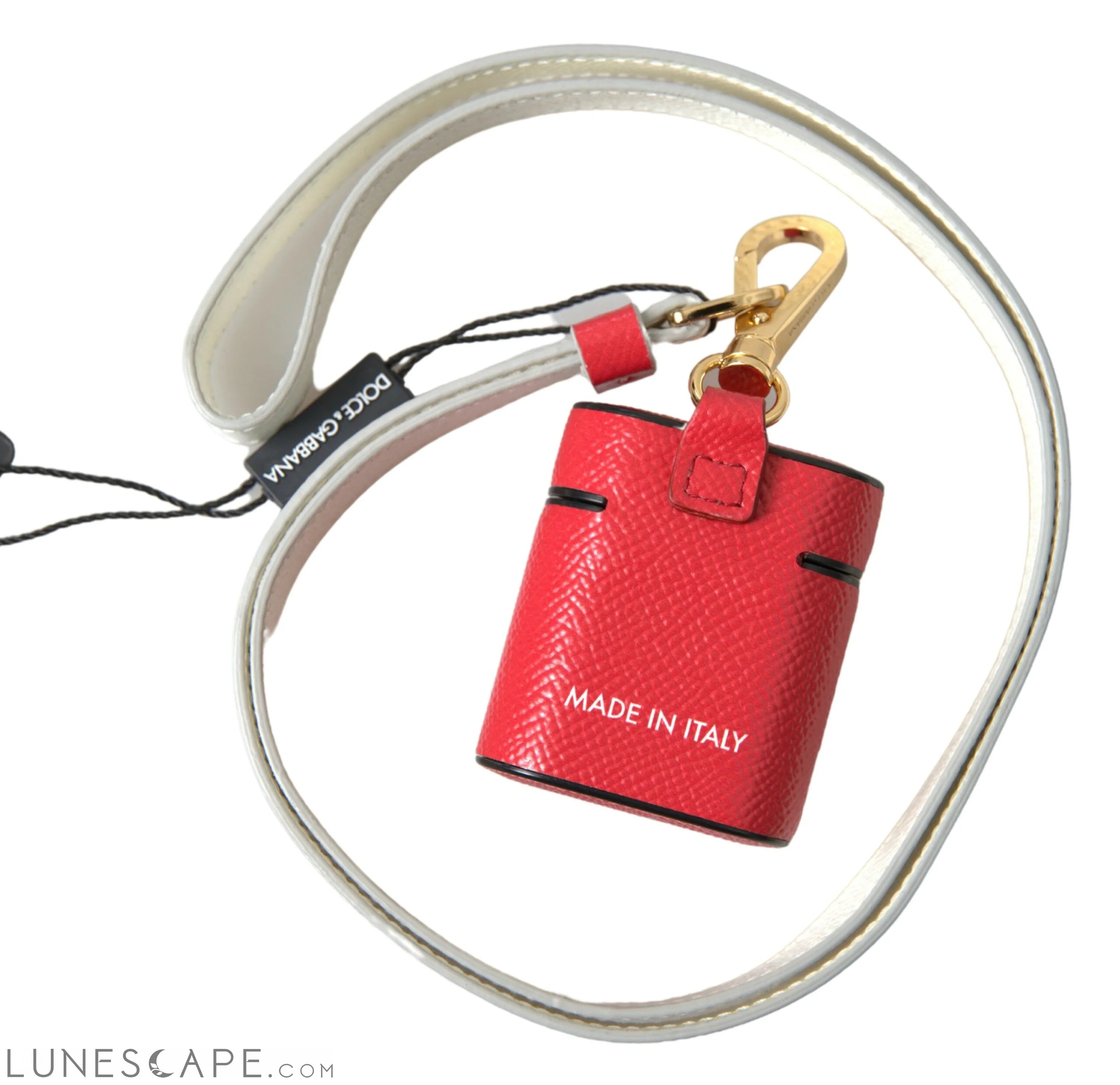 Dolce & Gabbana Elegant Red Leather Airpods Case LUNESCAPE