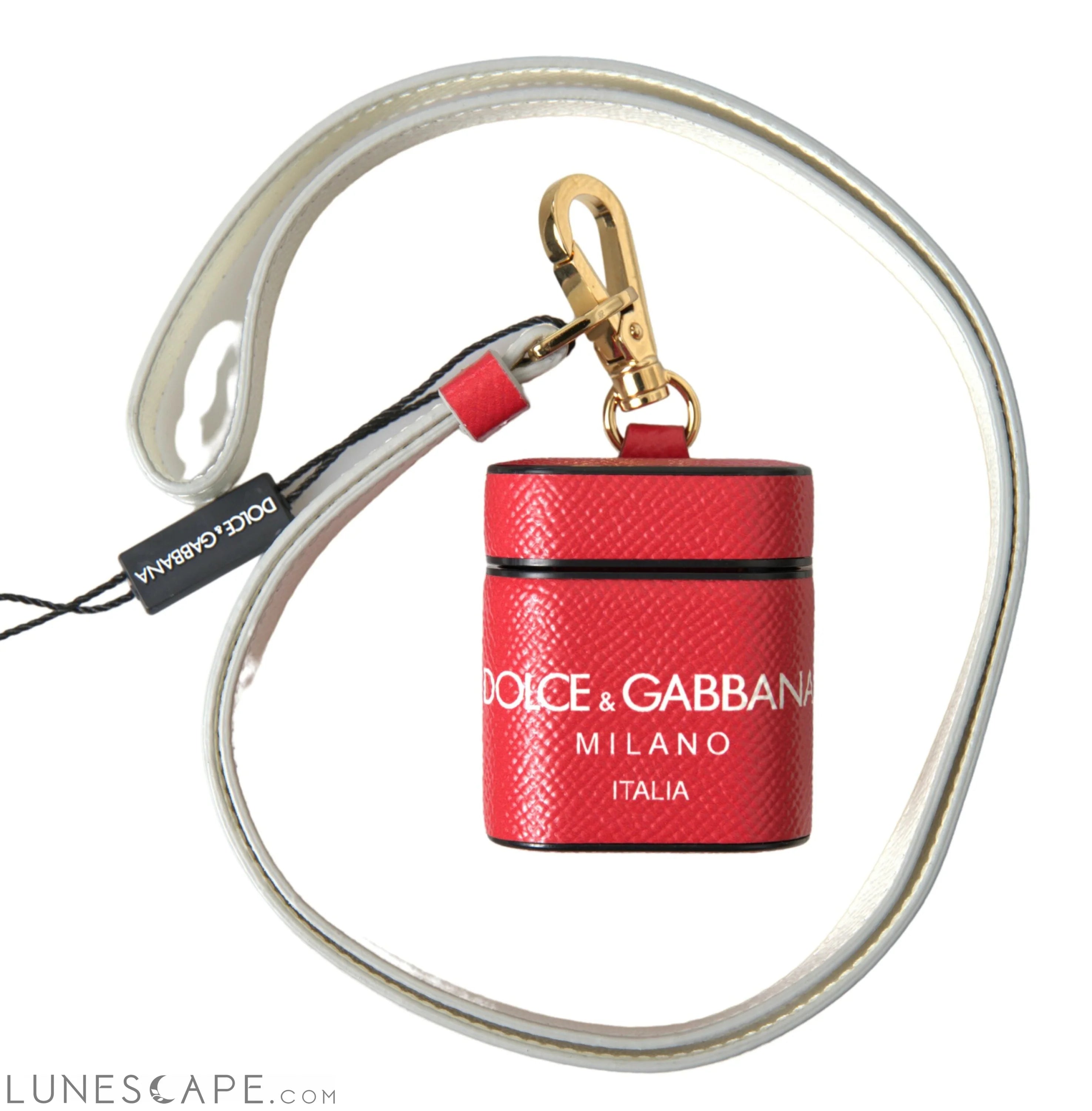 Dolce & Gabbana Elegant Red Leather Airpods Case LUNESCAPE