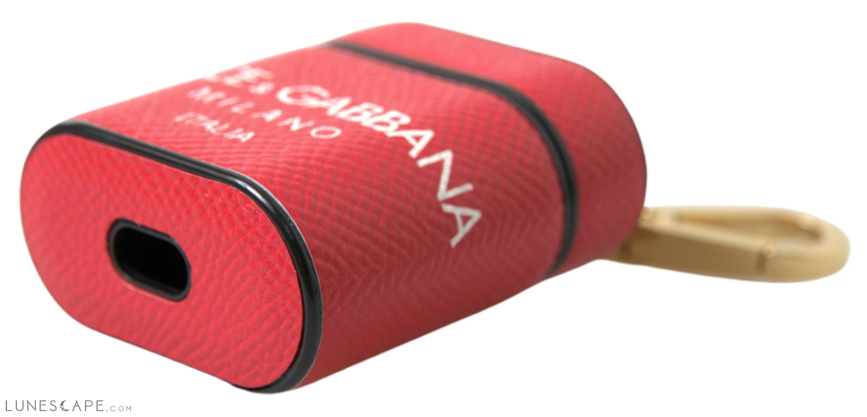 Dolce & Gabbana Elegant Red Leather Airpods Case LUNESCAPE