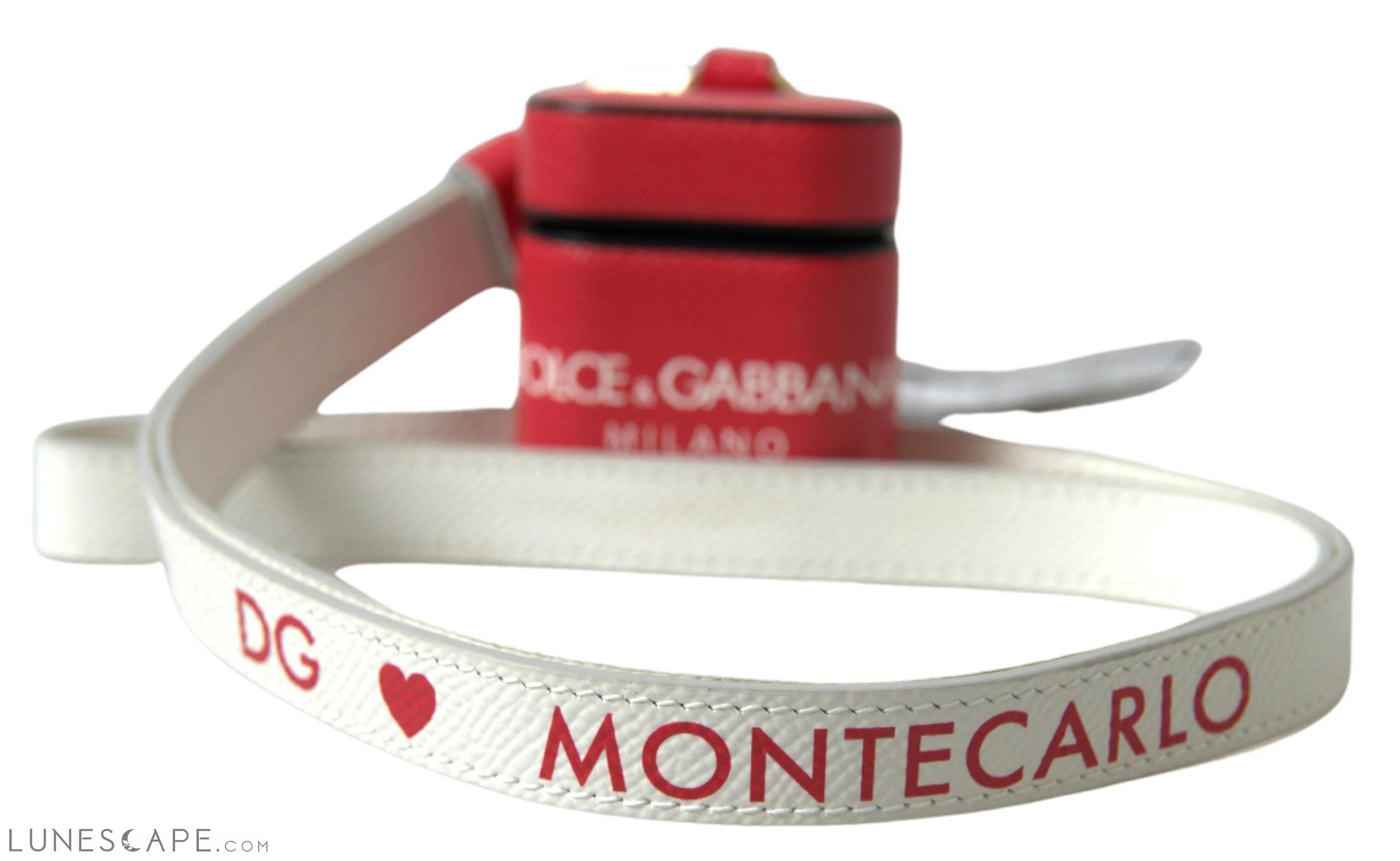 Dolce & Gabbana Elegant Red Leather Airpods Case LUNESCAPE