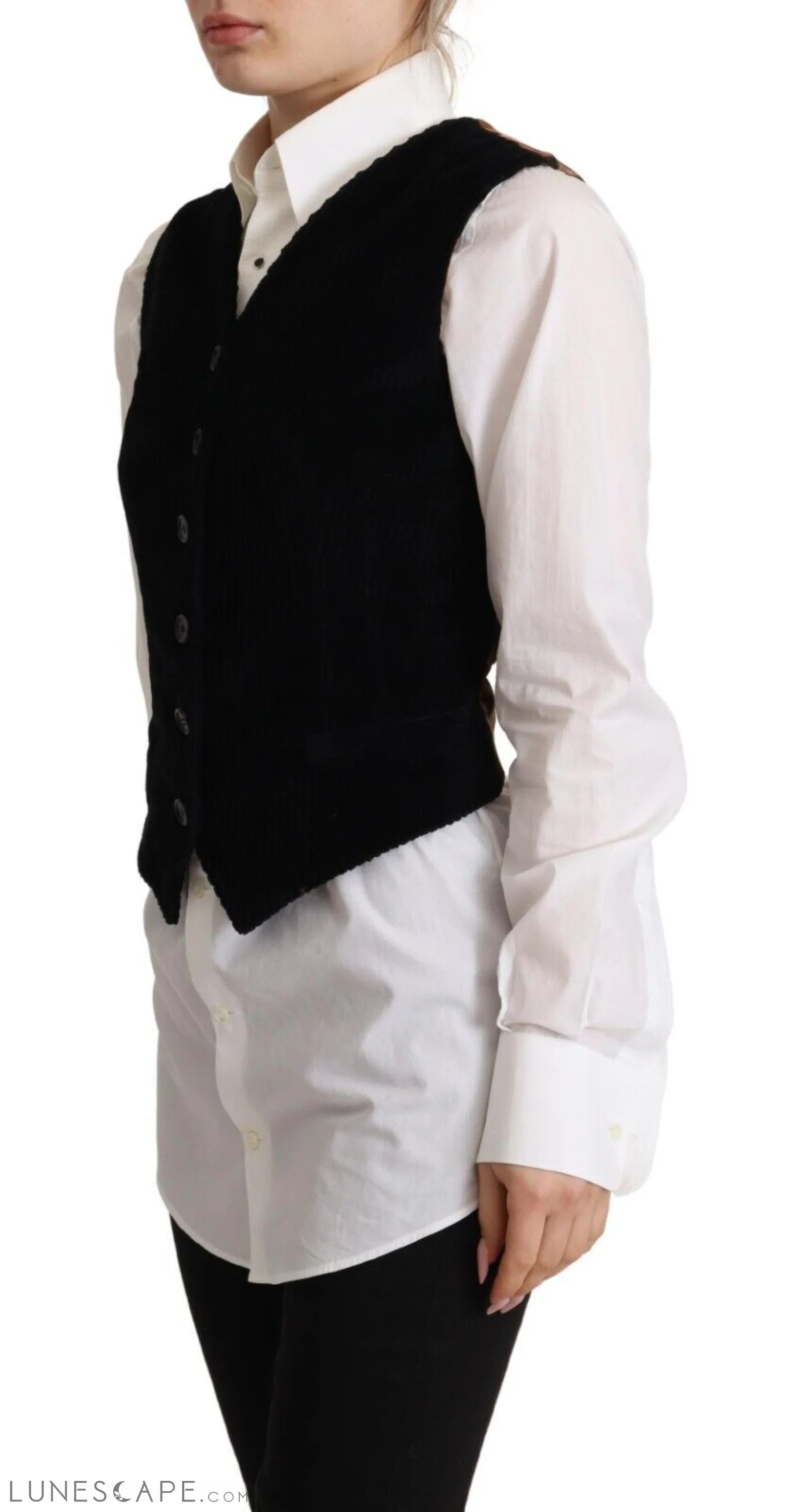 Dolce & Gabbana Elegant V-Neck Sleeveless Vest Top LUNESCAPE