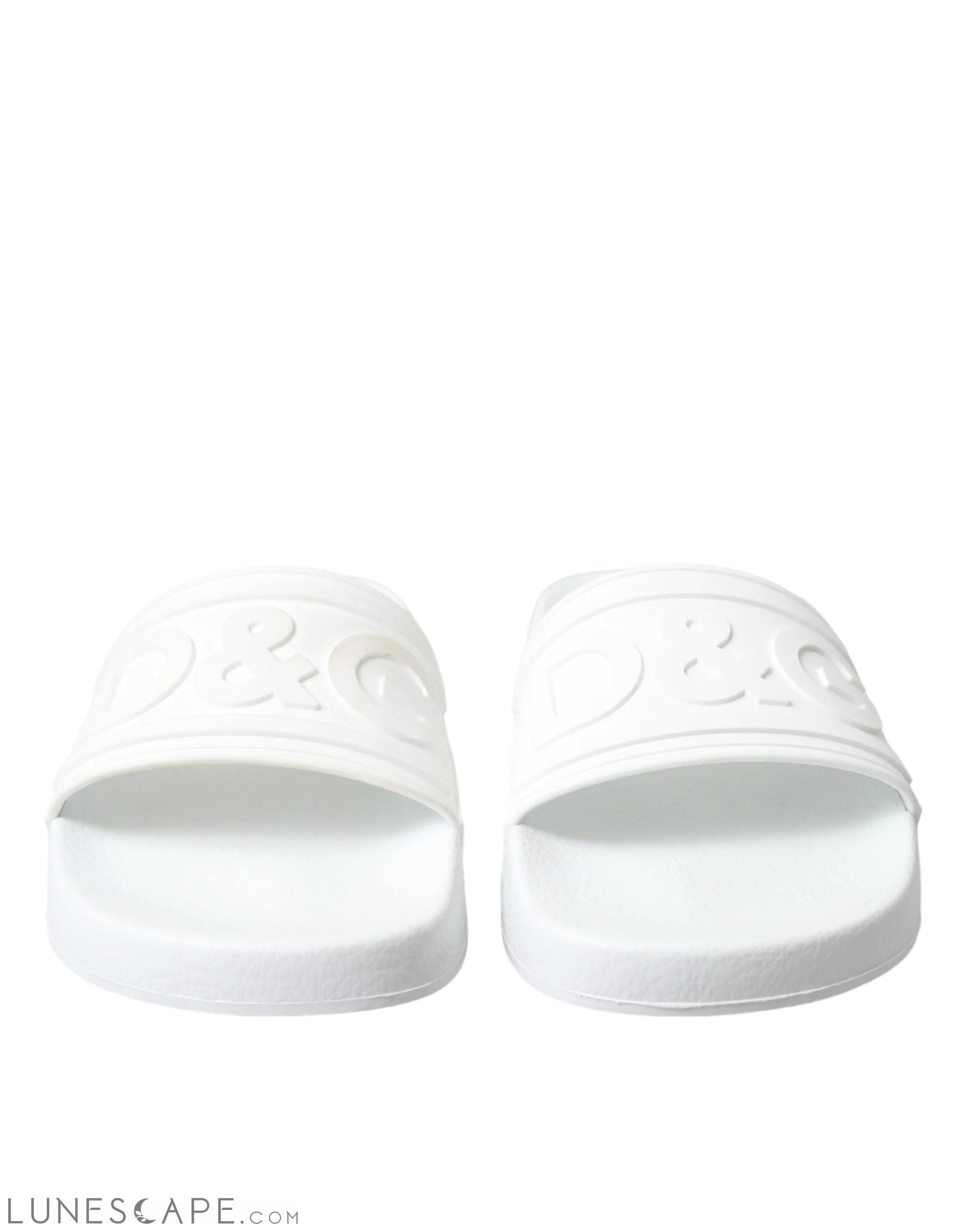 Dolce & Gabbana Elegant White Logo Slides LUNESCAPE