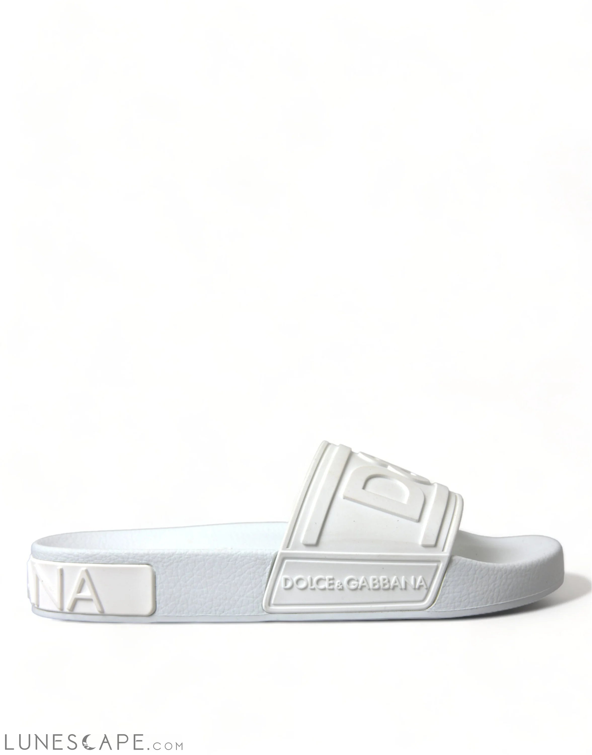 Dolce & Gabbana Elegant White Logo Slides LUNESCAPE